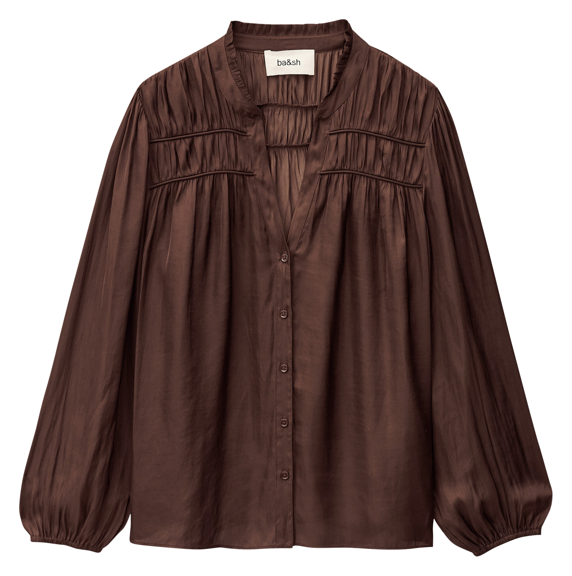 Chemise col V  BA&SH Marron