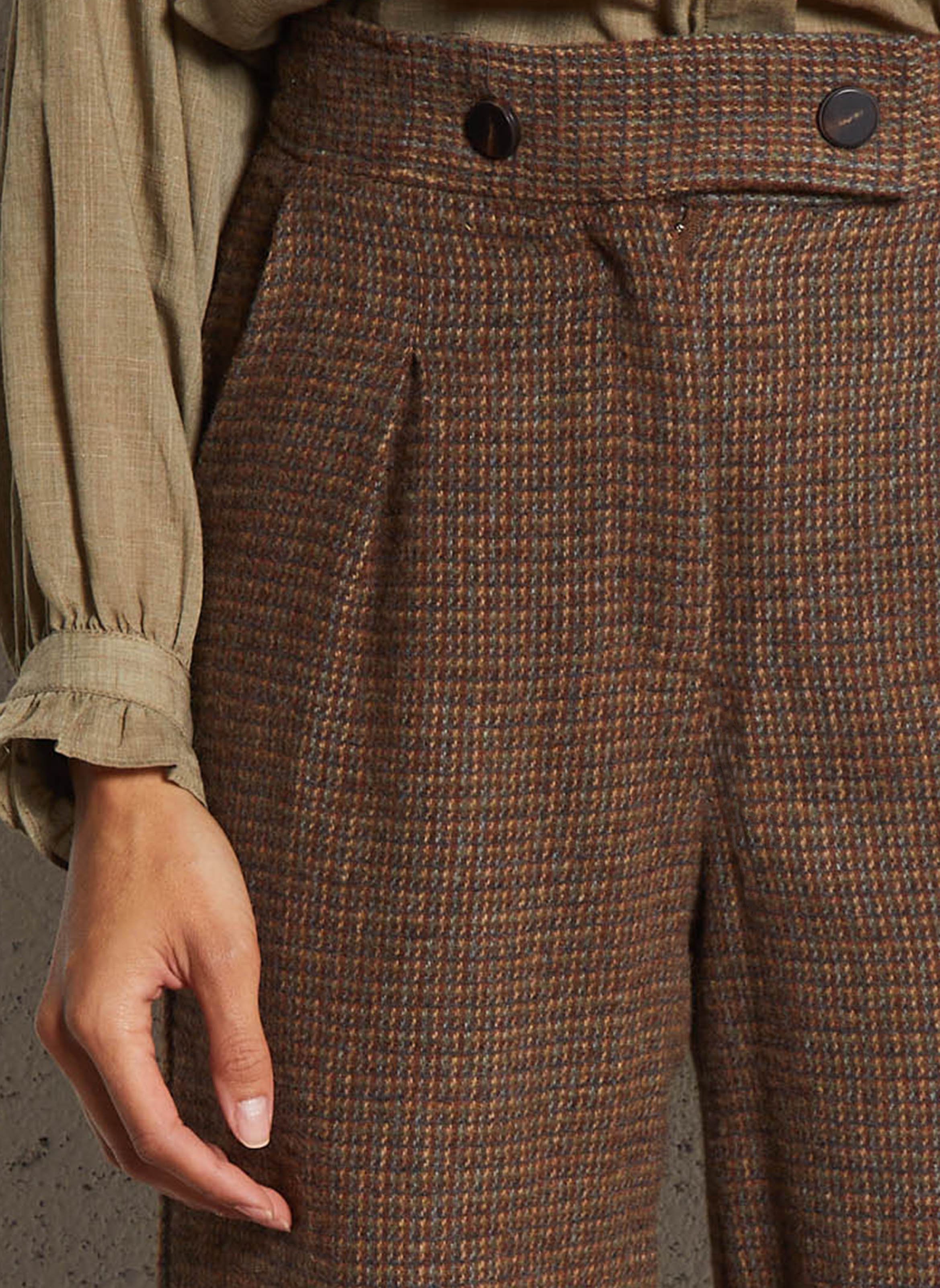 Pantalon large imprimé SEE U SOON Marron