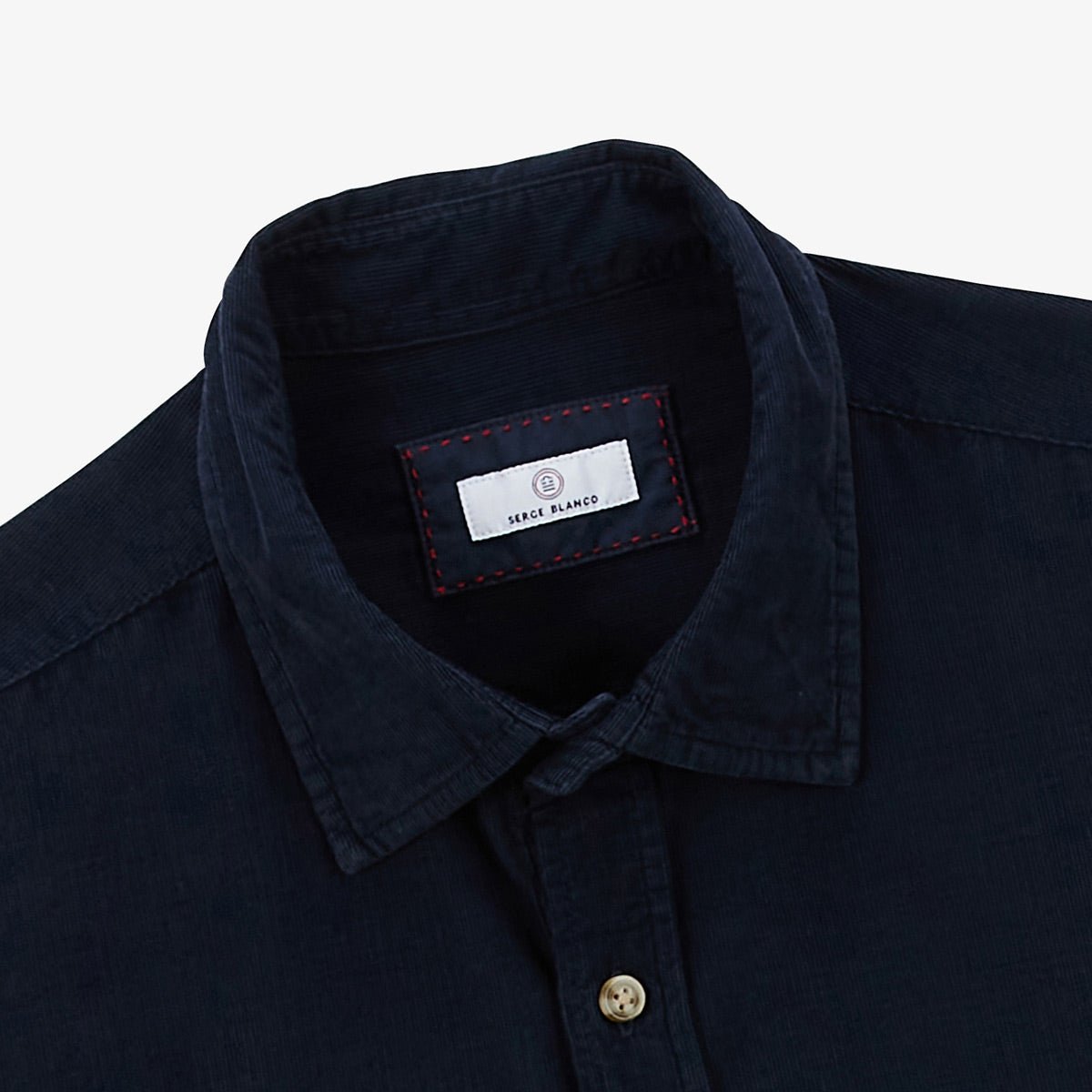 Solid velvet long-sleeve shirt SERGE BLANCO Blue