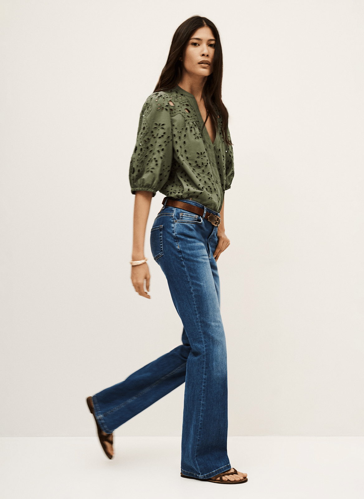 Charlotte cotton flared jeans BA&SH Blue