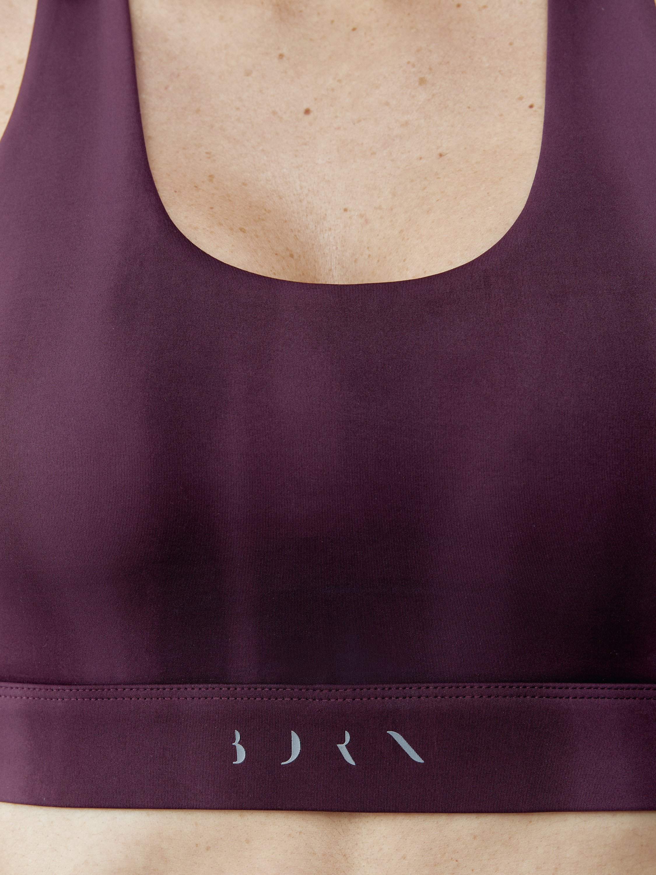 Sports bra medium support white BORN LIVING YOGA Purple