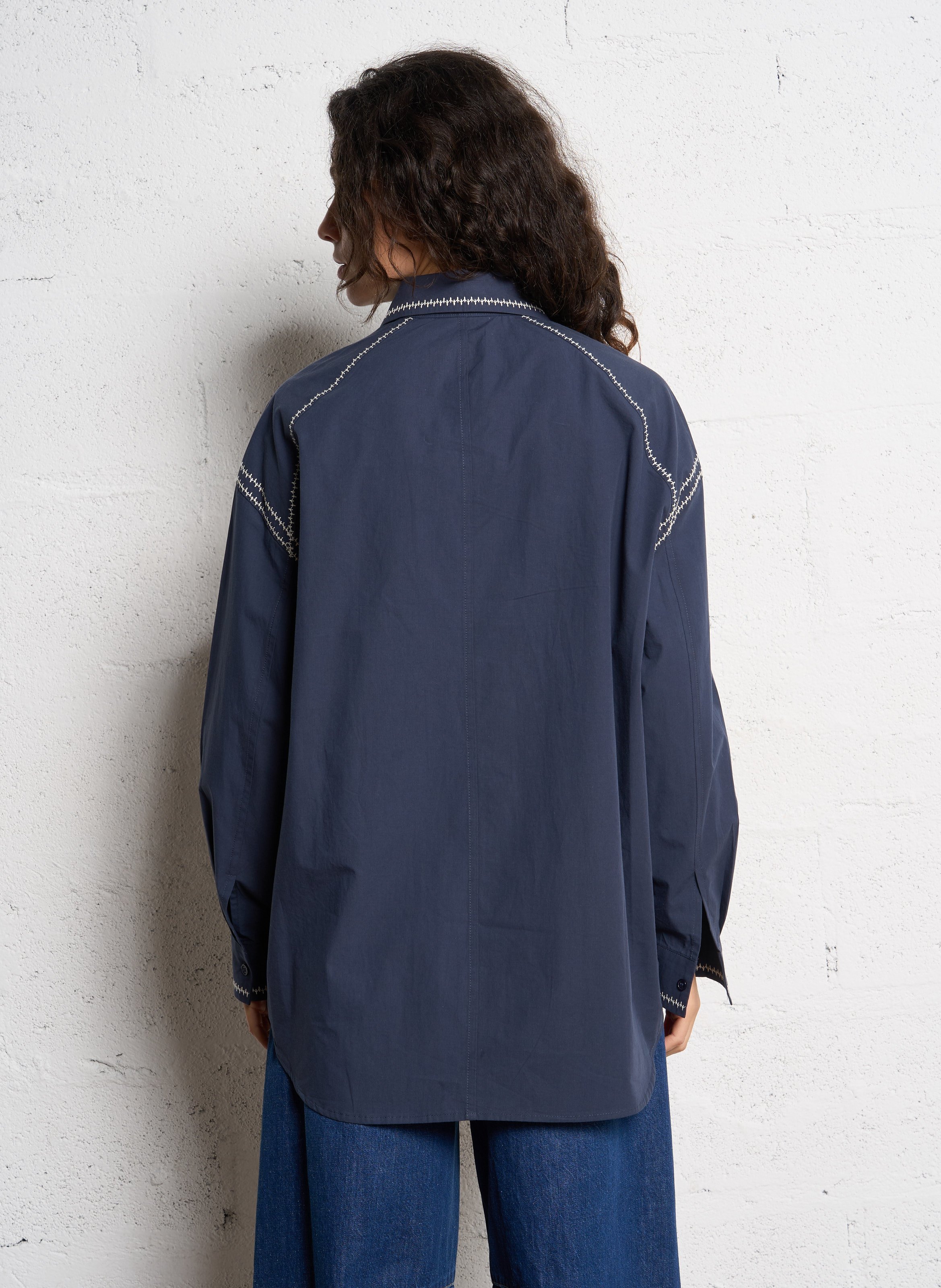 Baumwoll-Bluse THE KORNER Blau