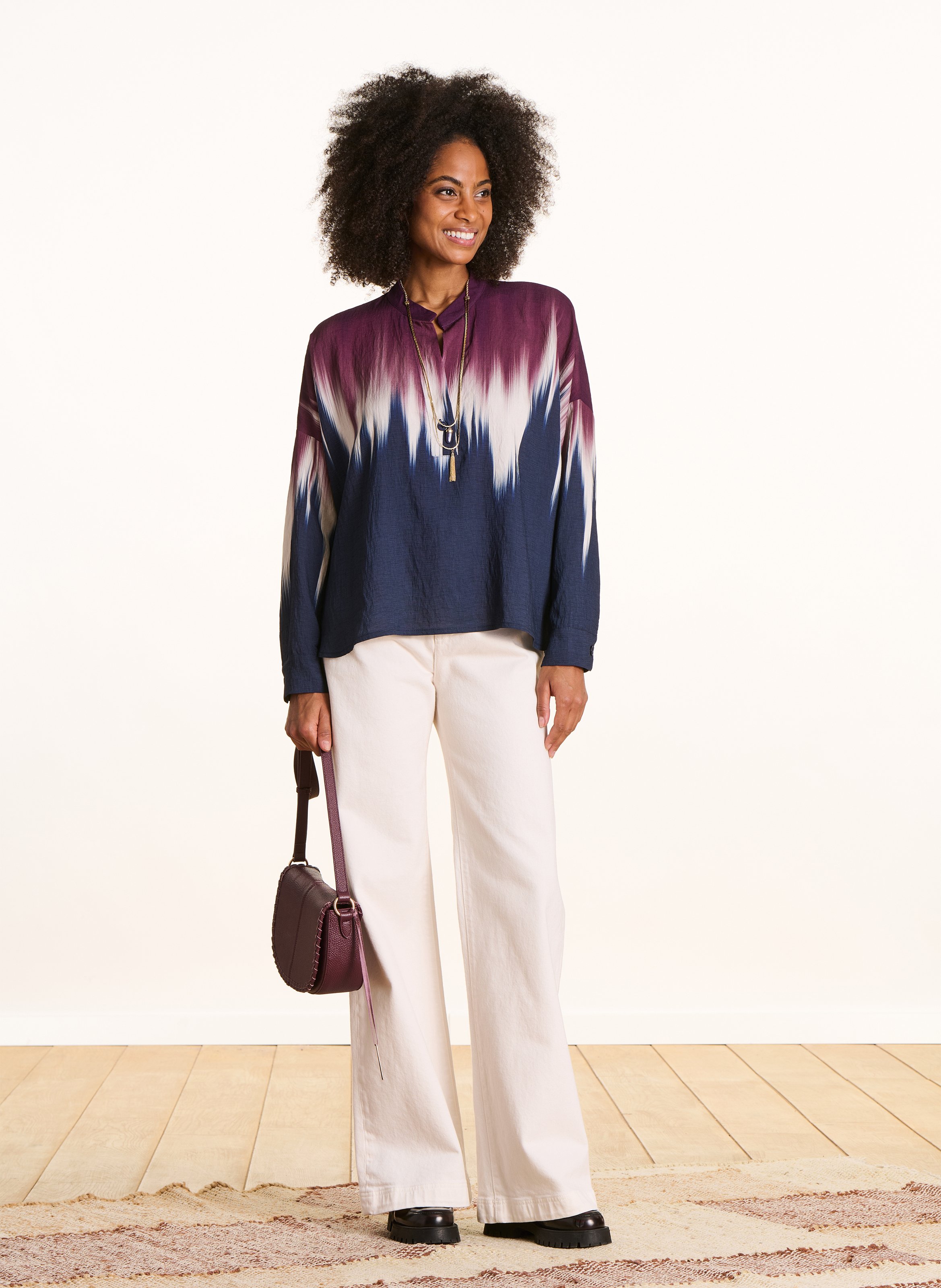 Blouse col V imprimé tie & dye LA FEE MARABOUTEE Multicolore