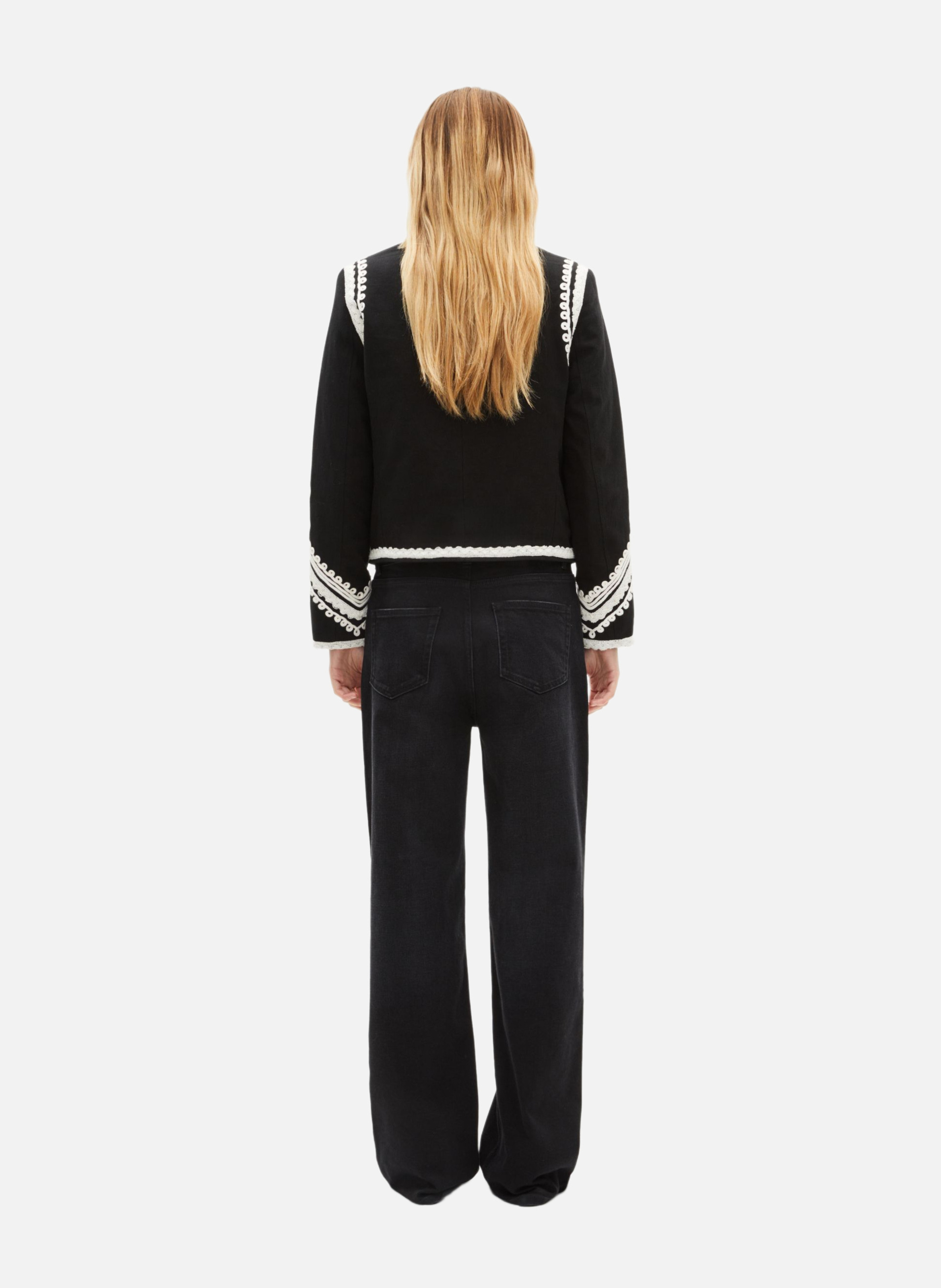 Embroidered cotton jacket THE KOOPLES Black