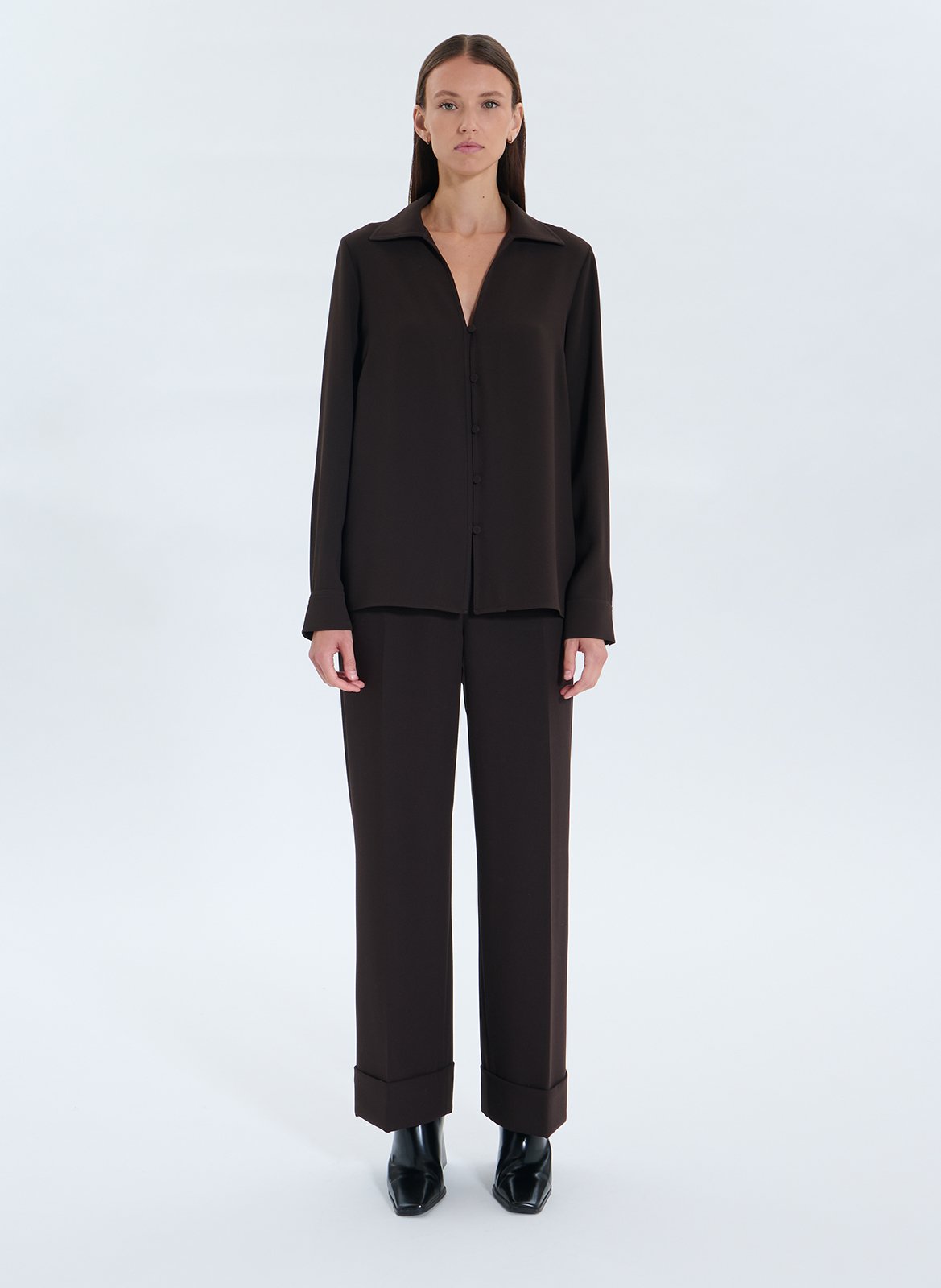 Straight shirt with lapel collar ZAPA