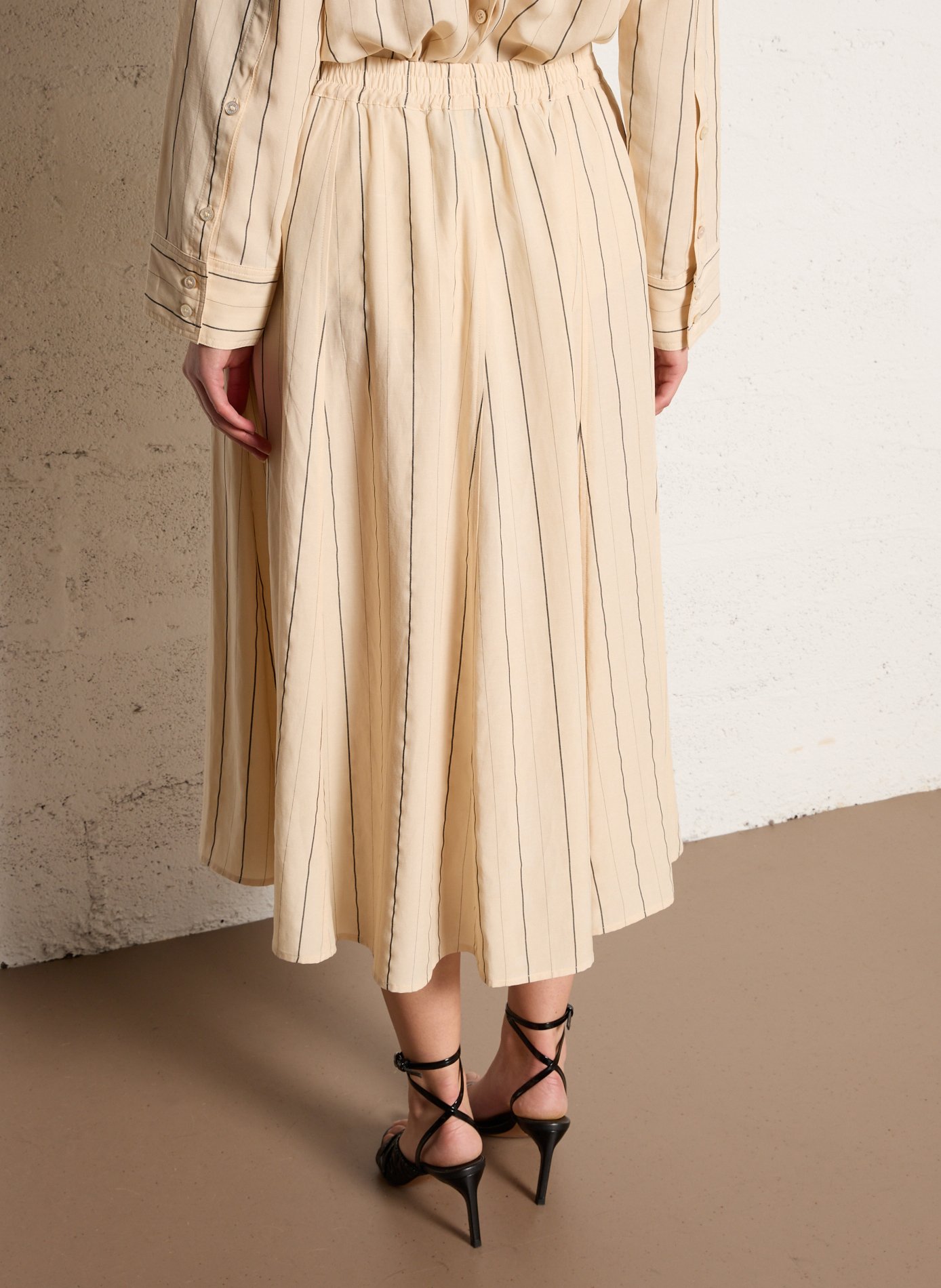 Jupe midi évasée rayée RUE DE TOKYO Multicolore