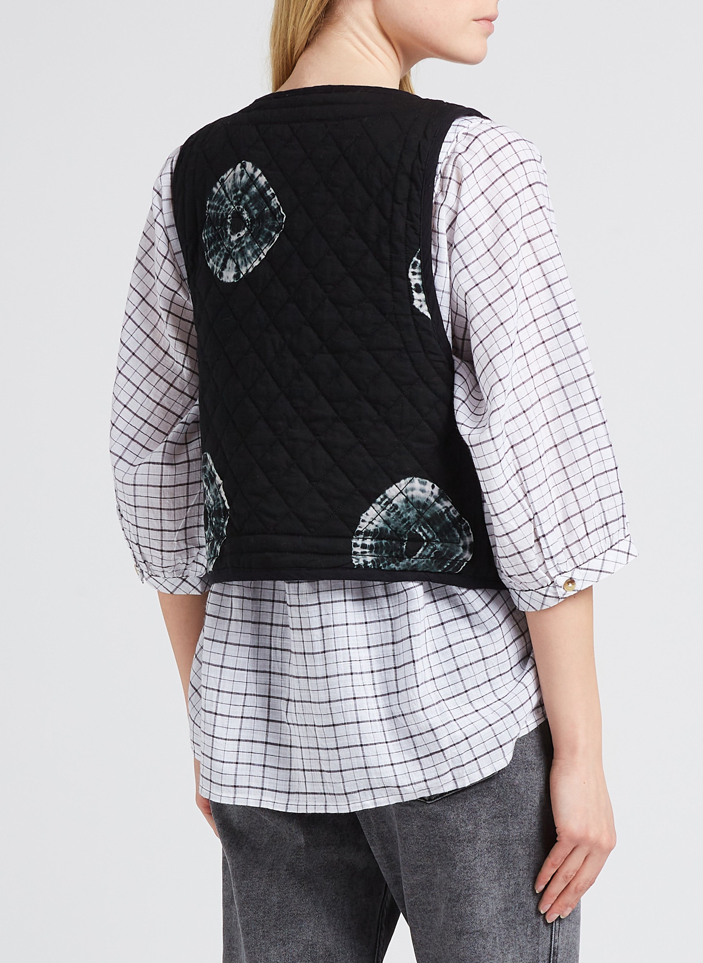 Steppjacke aus Baumwolle mit Print DIEGA Schwarz