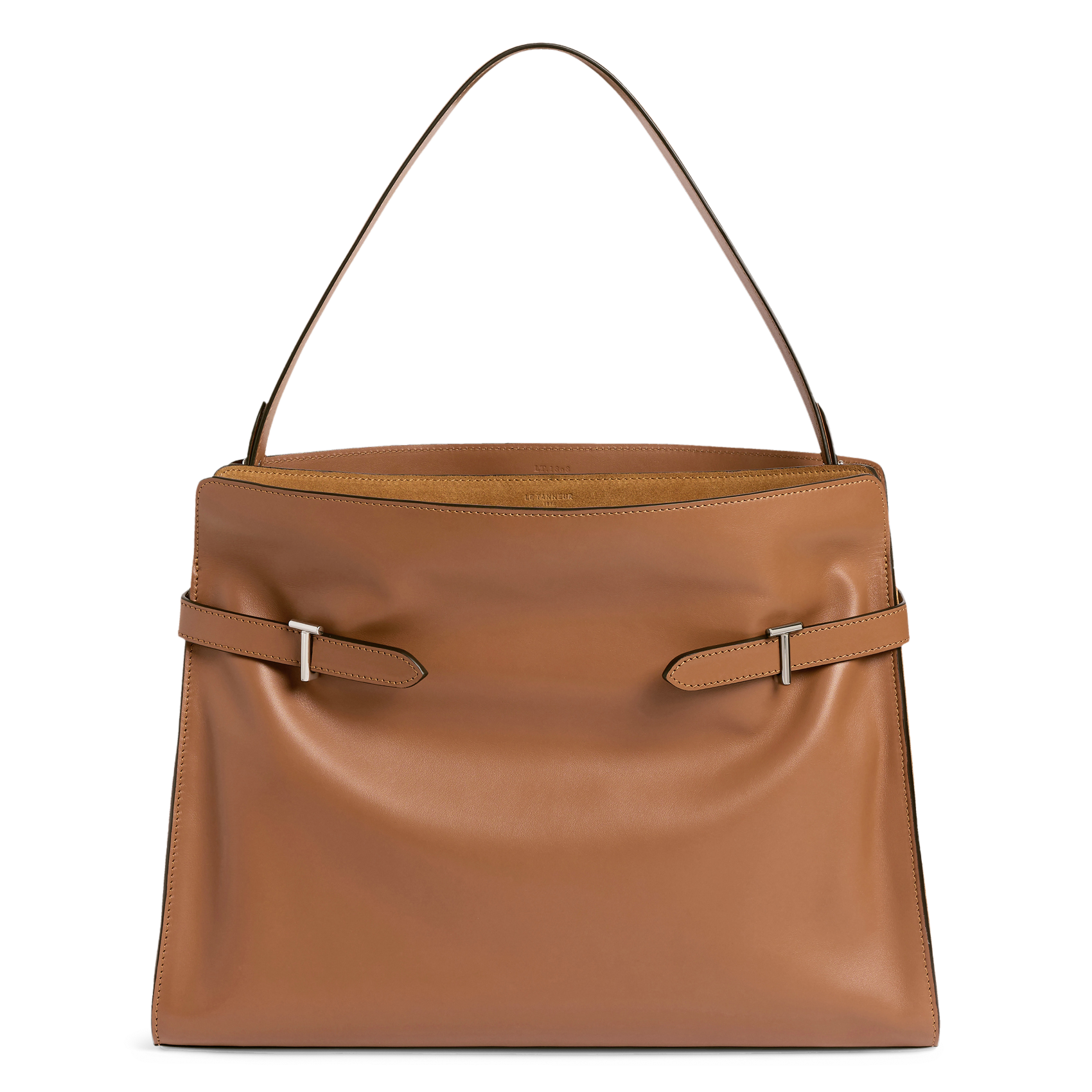 Große einfarbige Ledertasche LE TANNEUR Braun