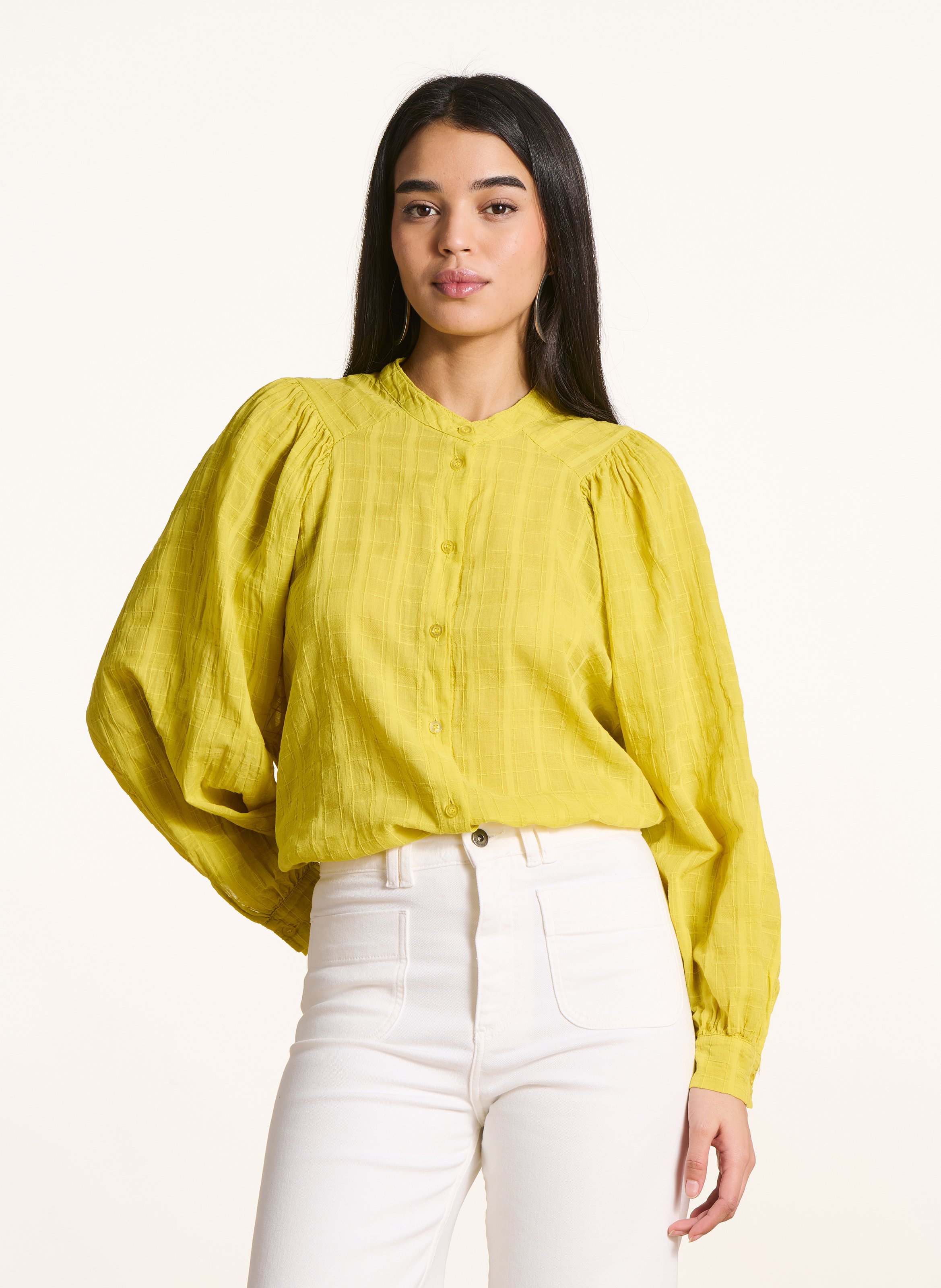 Chemise oversize en coton LA FEE MARABOUTEE Vert