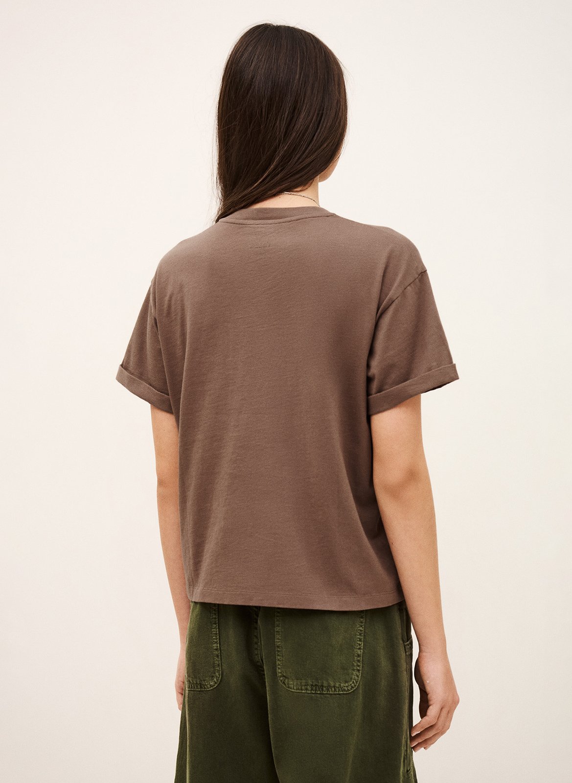 Tee-shirt droit col rond en coton BA&SH Orange