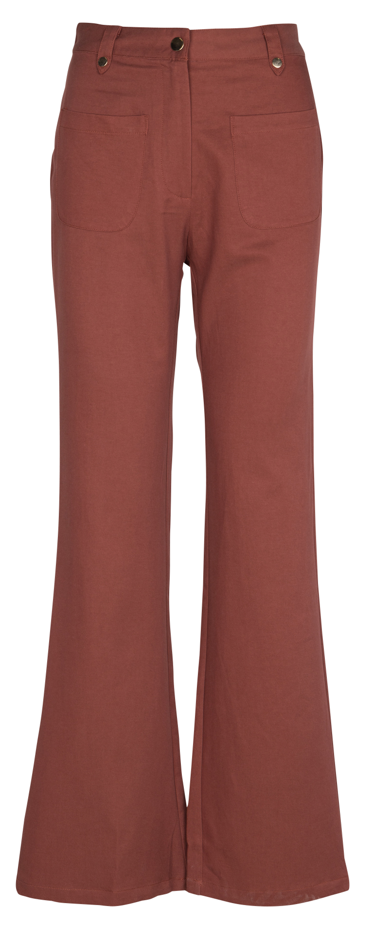Pantalon flare en coton mélangé LA PETITE ETOILE Marron