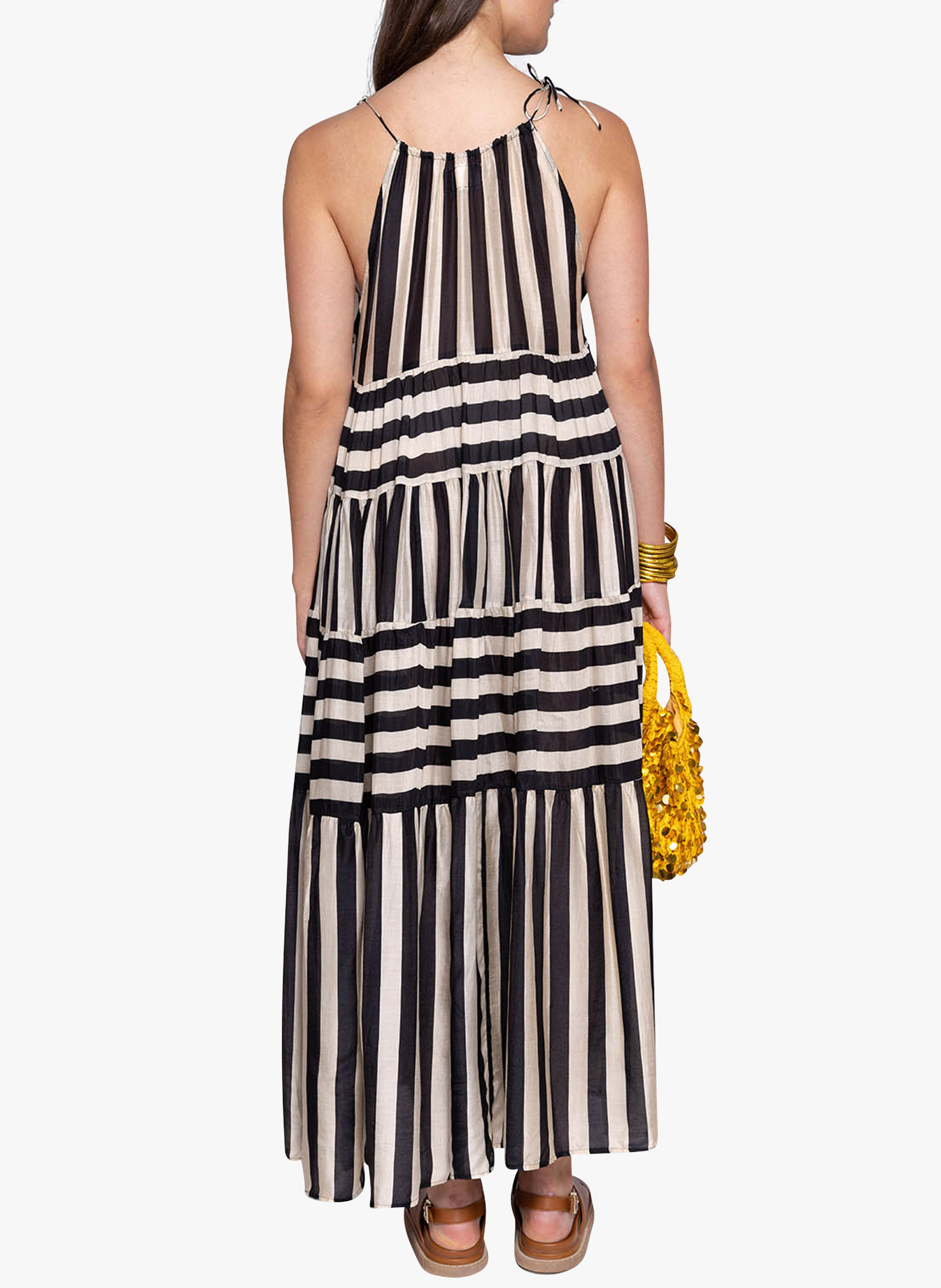 Robe longue ample à rayures SUNDRESS Blanc