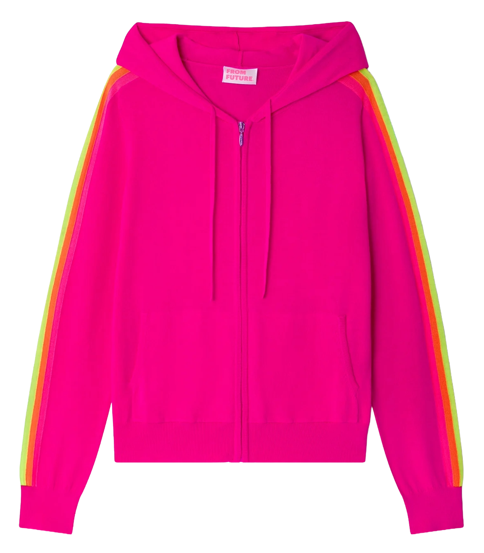 Hooded zip-up cardigan FROM FUTURE Red