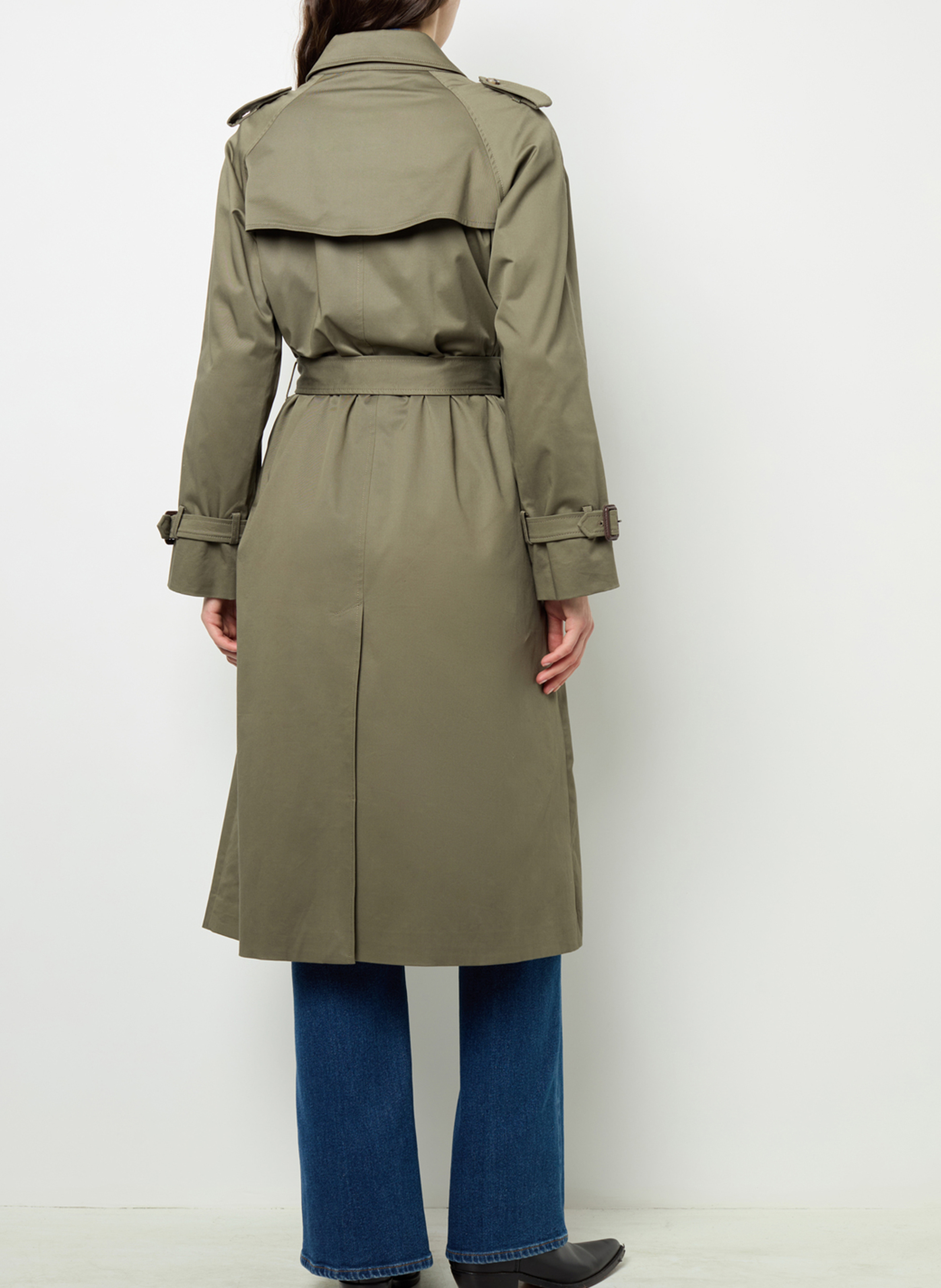 Straight lapel collar trench coat in blended cotton GERARD DAREL Khaki