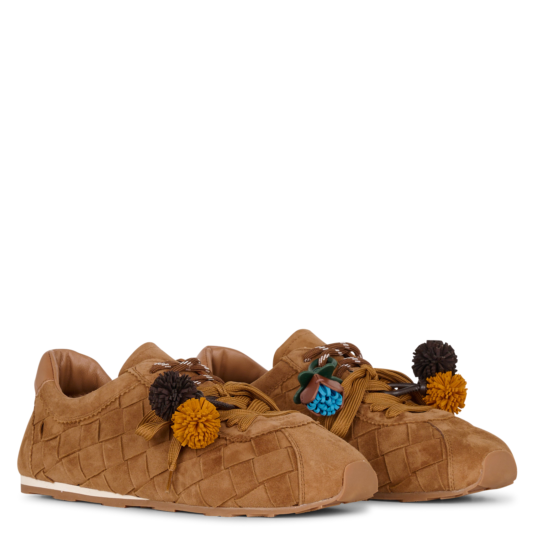 Baskets basses en cuir velours TORAL Marron