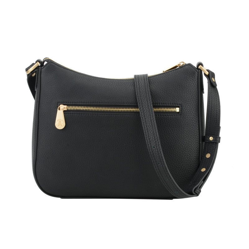 Crossbody bag in cowhide leather POURCHET Black