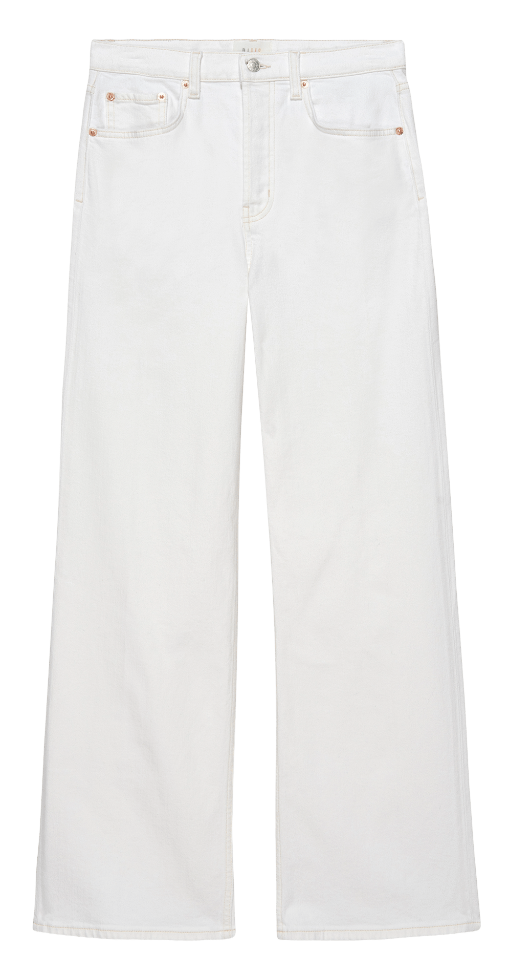 Jean large taille haute uni RAILS Blanc