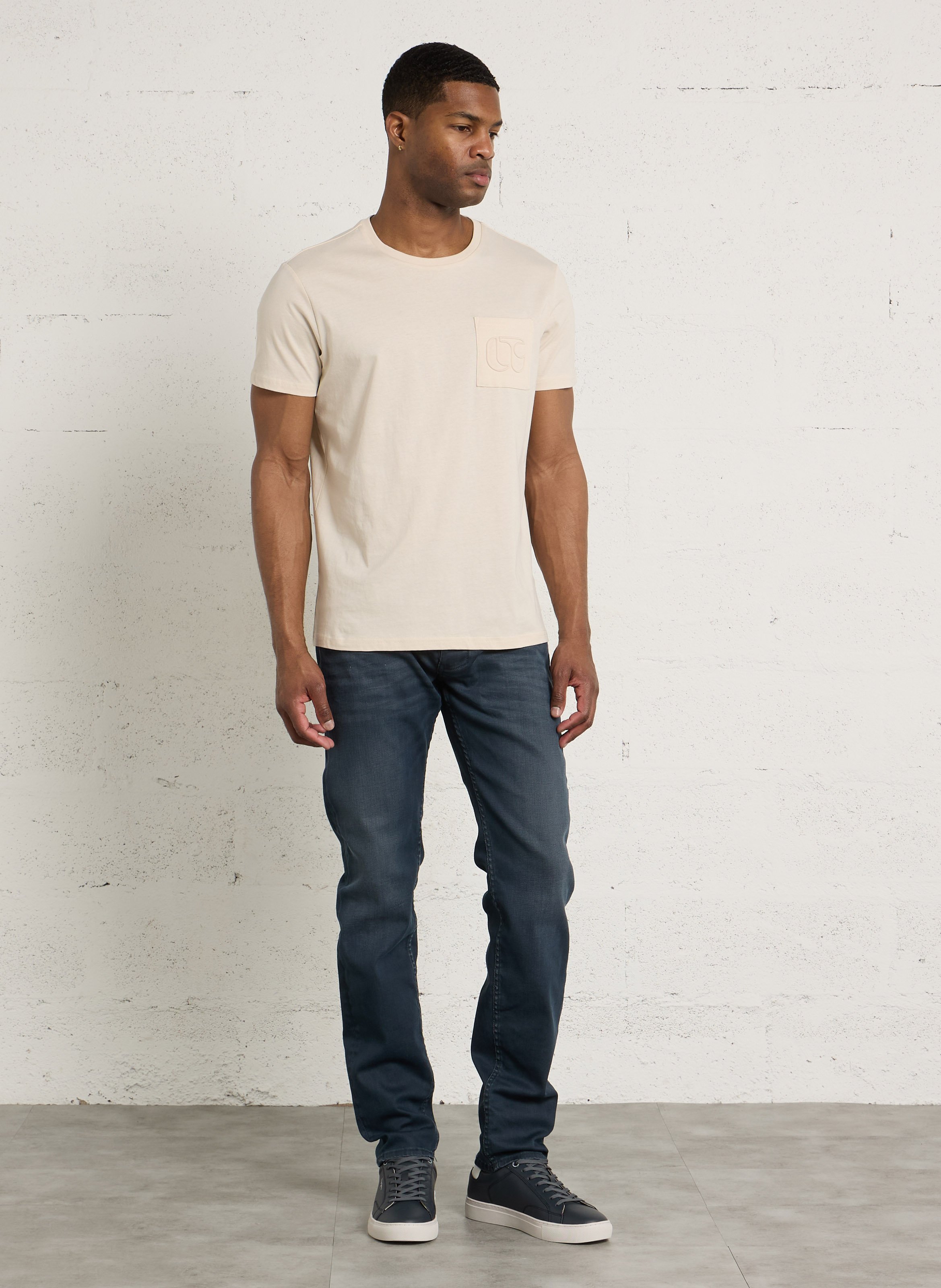 T-shirt met ronde hals in effen kleur LE TEMPS DES CERISES Grijs