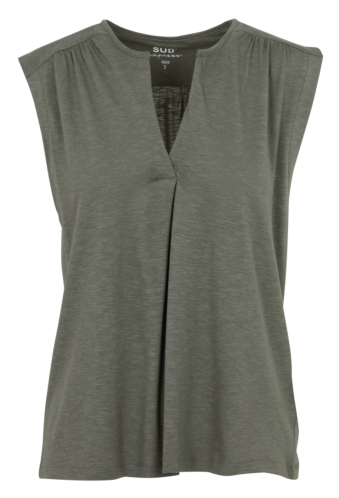 Loose-fit cotton-blend V-neck T-shirt SUD EXPRESS Green