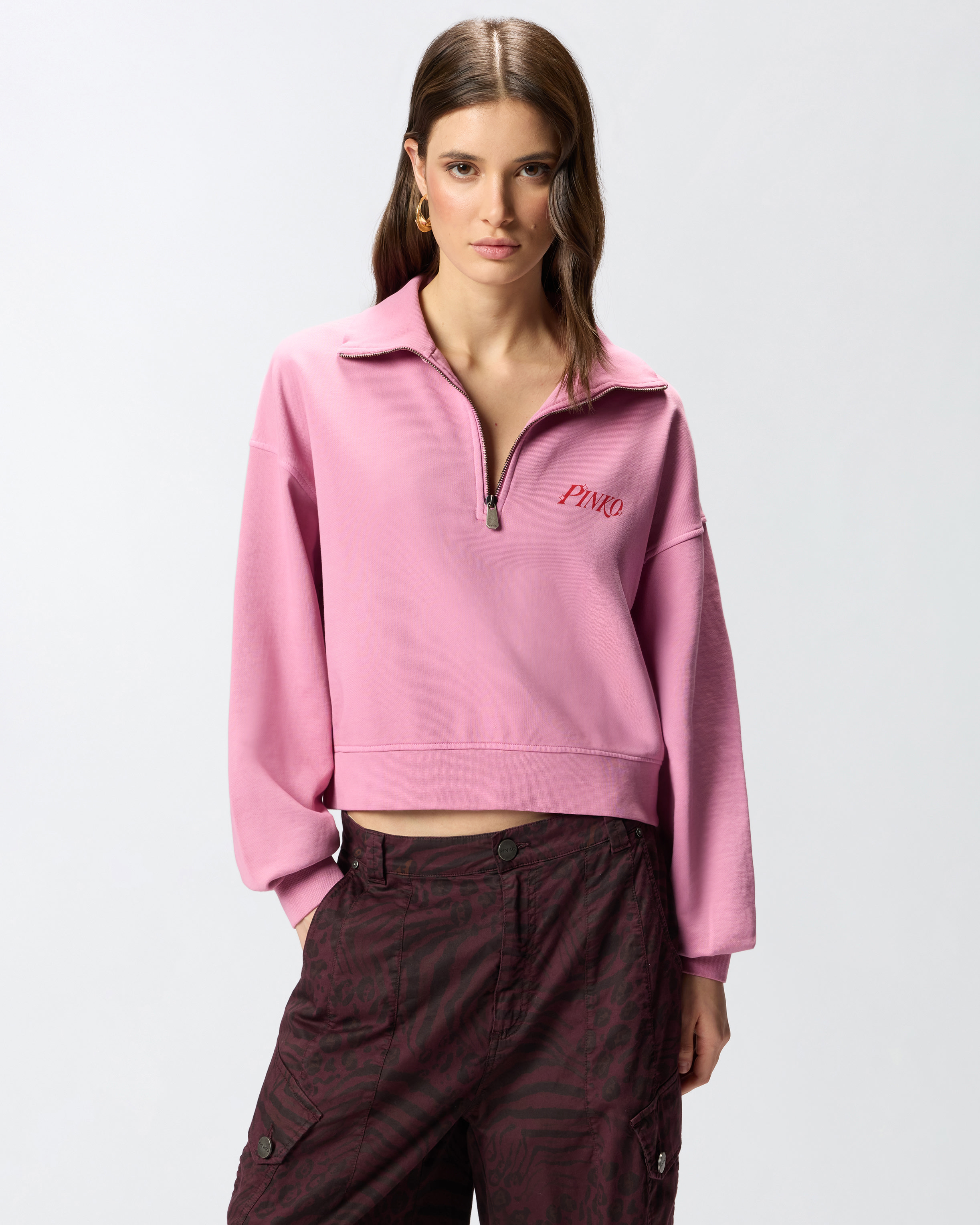 Sweatshirt with heart print and pinkotini PINKO Multicolored