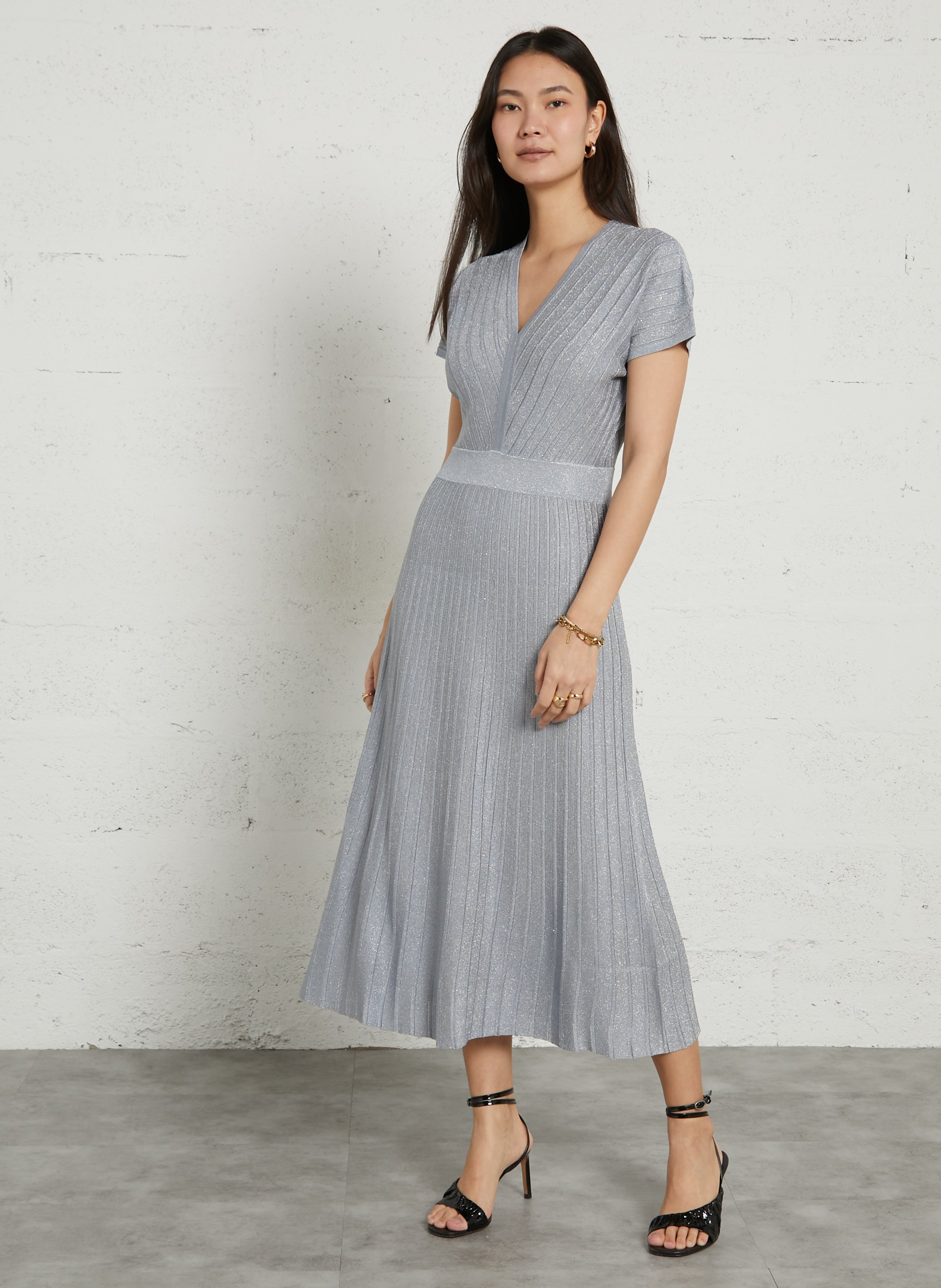 Long V-neck dress MAISON 123 Blue