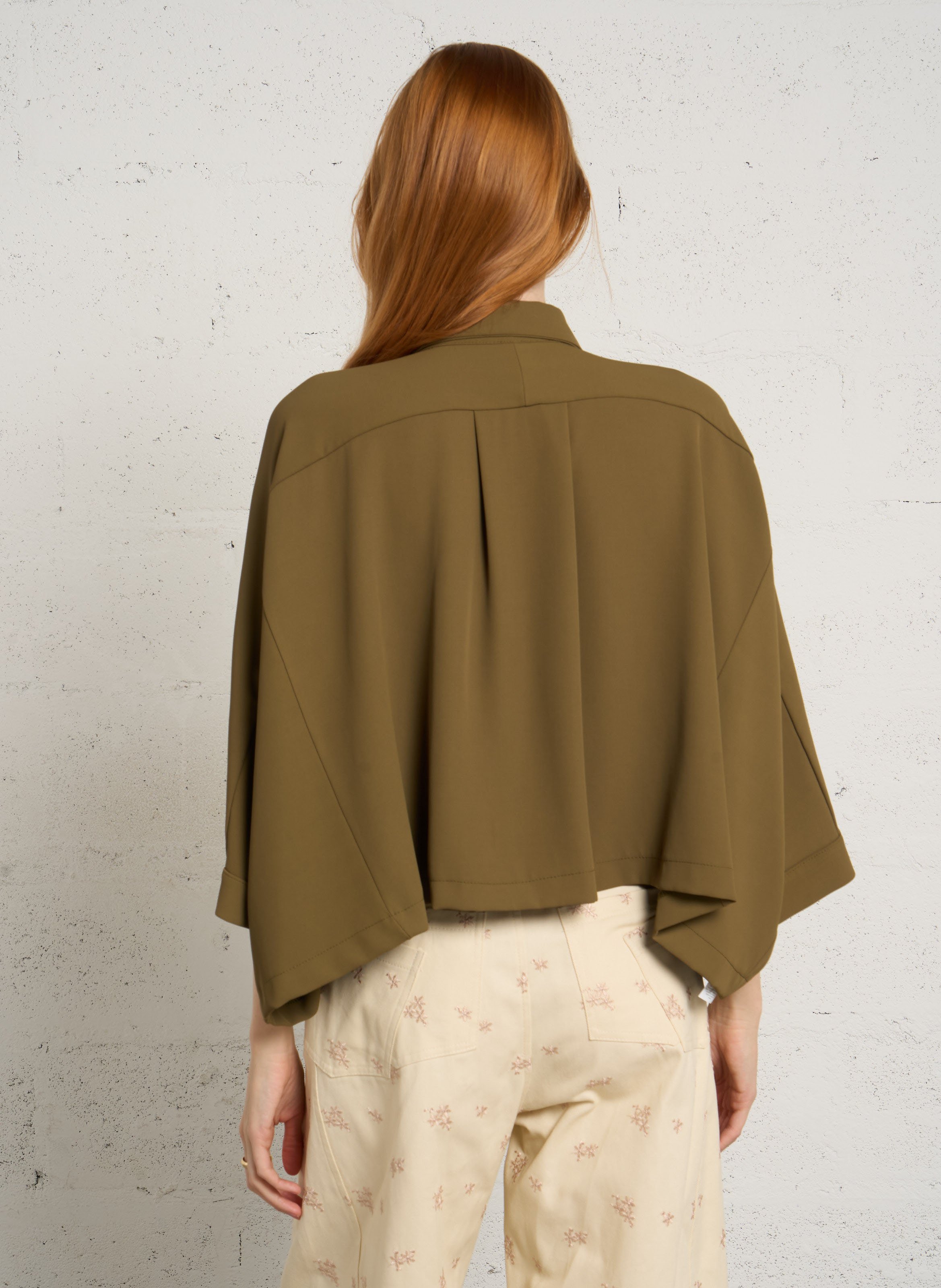 Chemise courte ample manches kimono IMPERIAL Vert