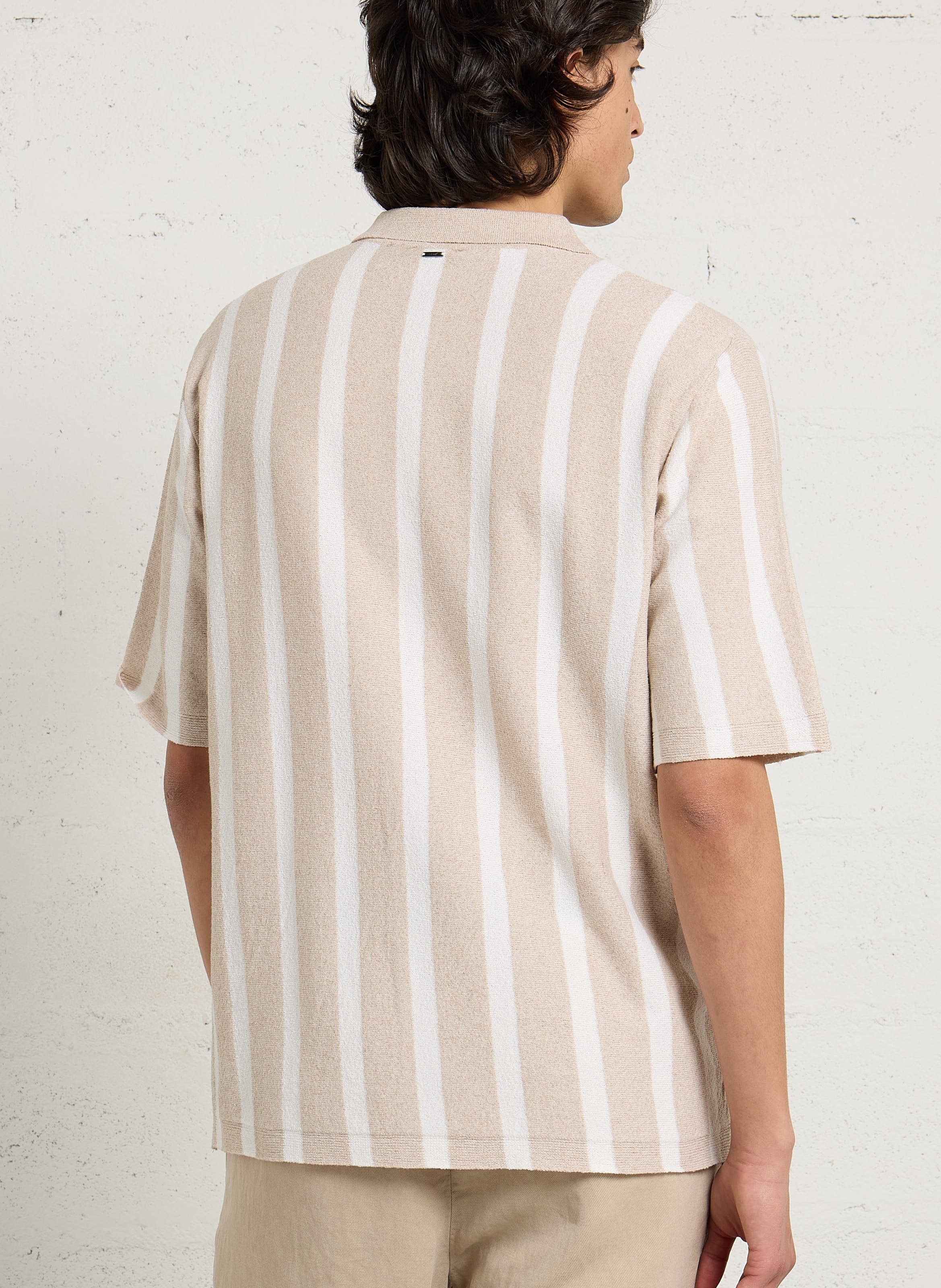 Bluse aus Baumwoll-Mix mit klassischem Kragen IKKS Beige