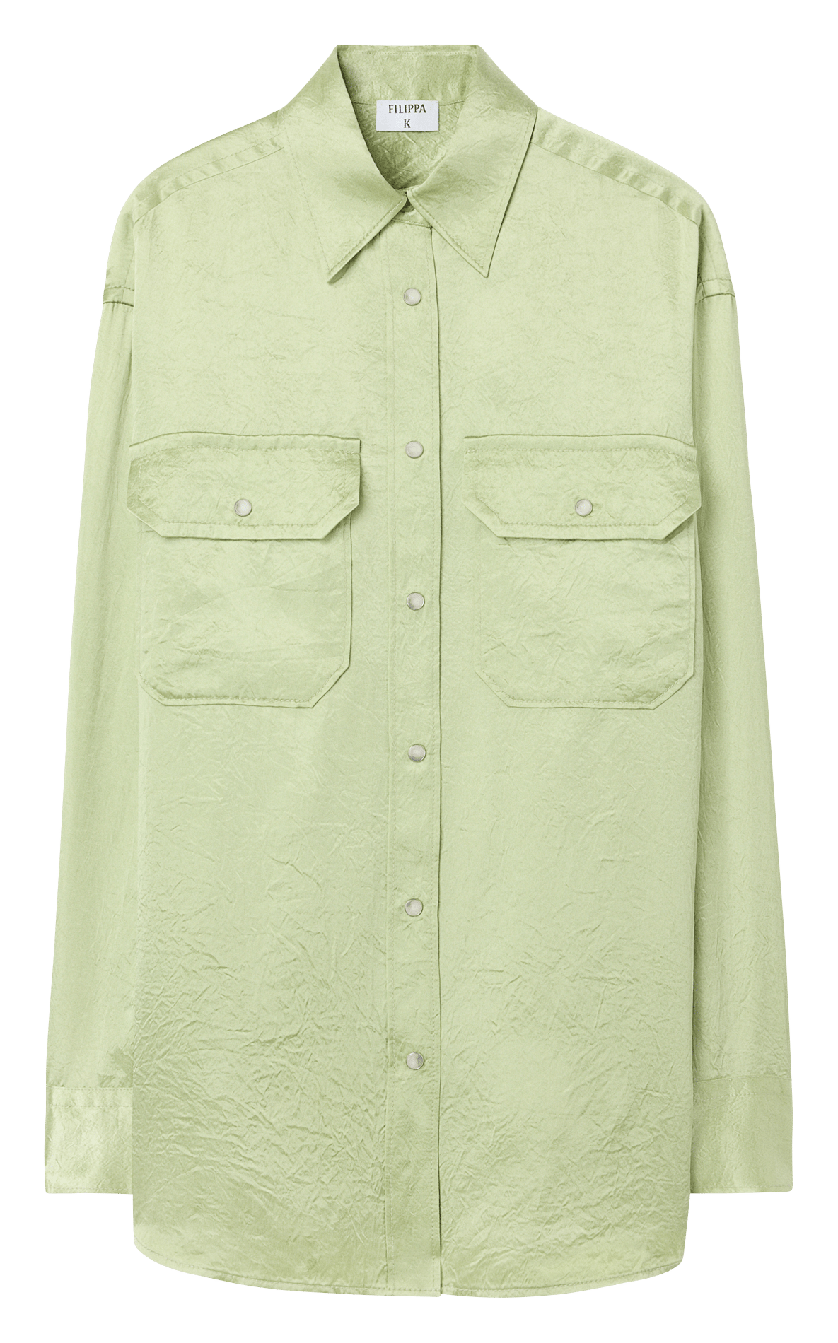 Soepelvallend effen recht overhemd FILIPPA K Groen