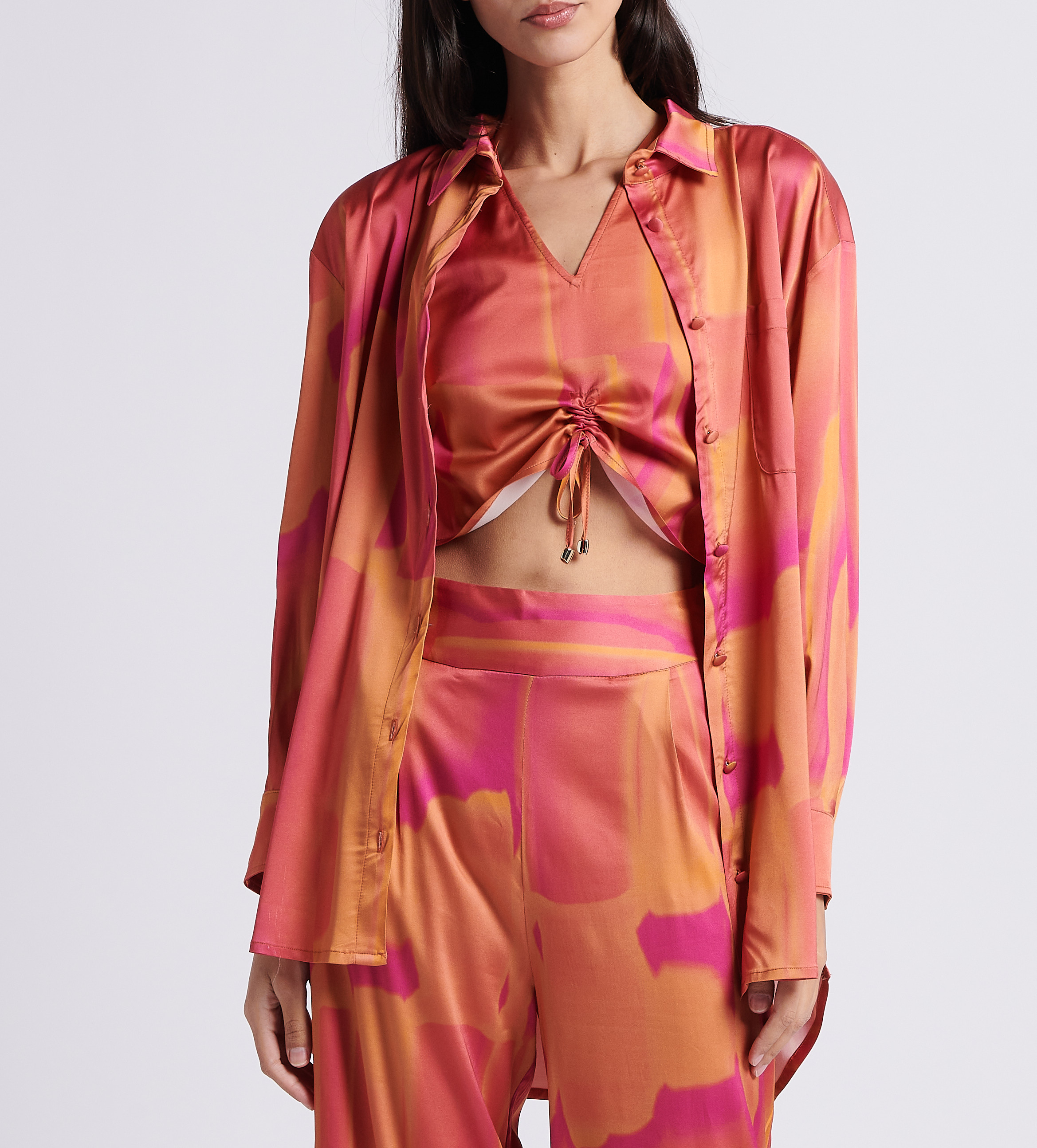 Oversized printed shirt with classic collar FETE IMPERIALE Multicolored