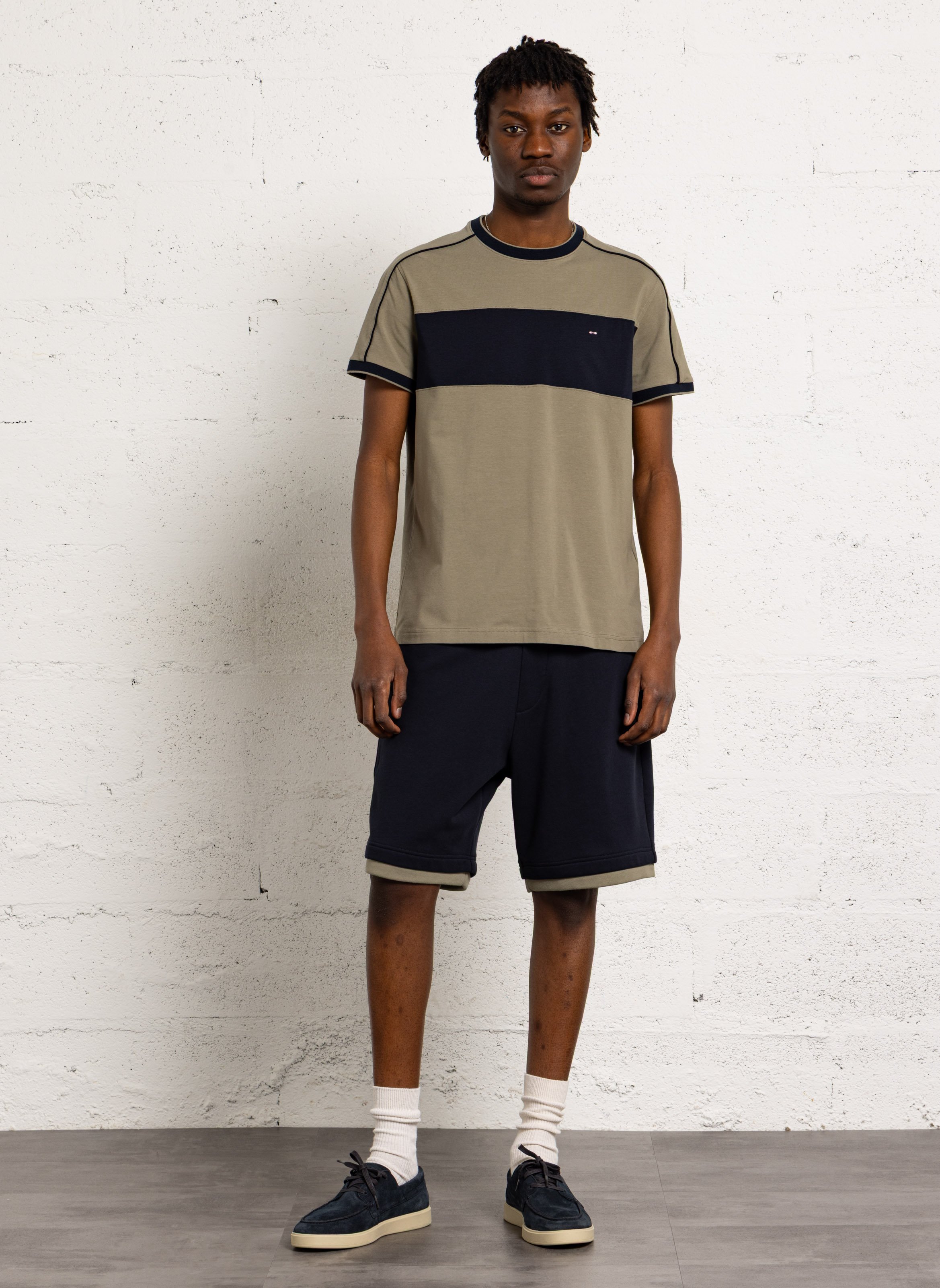 Straight cotton shorts EDEN PARK Beige