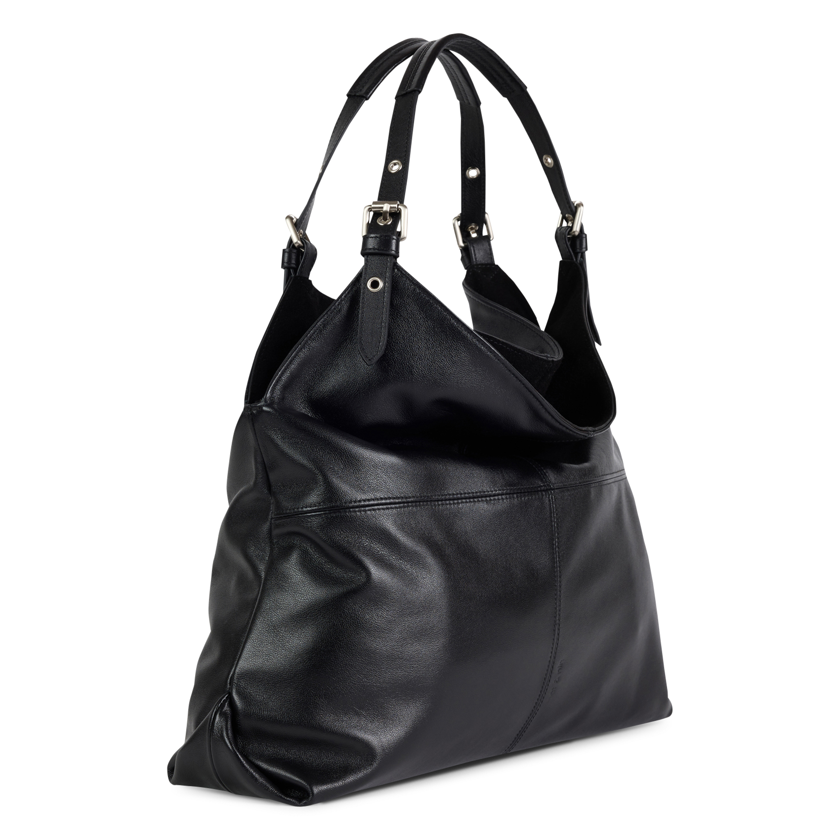 Schultertasche aus Leder NAT & NIN Schwarz