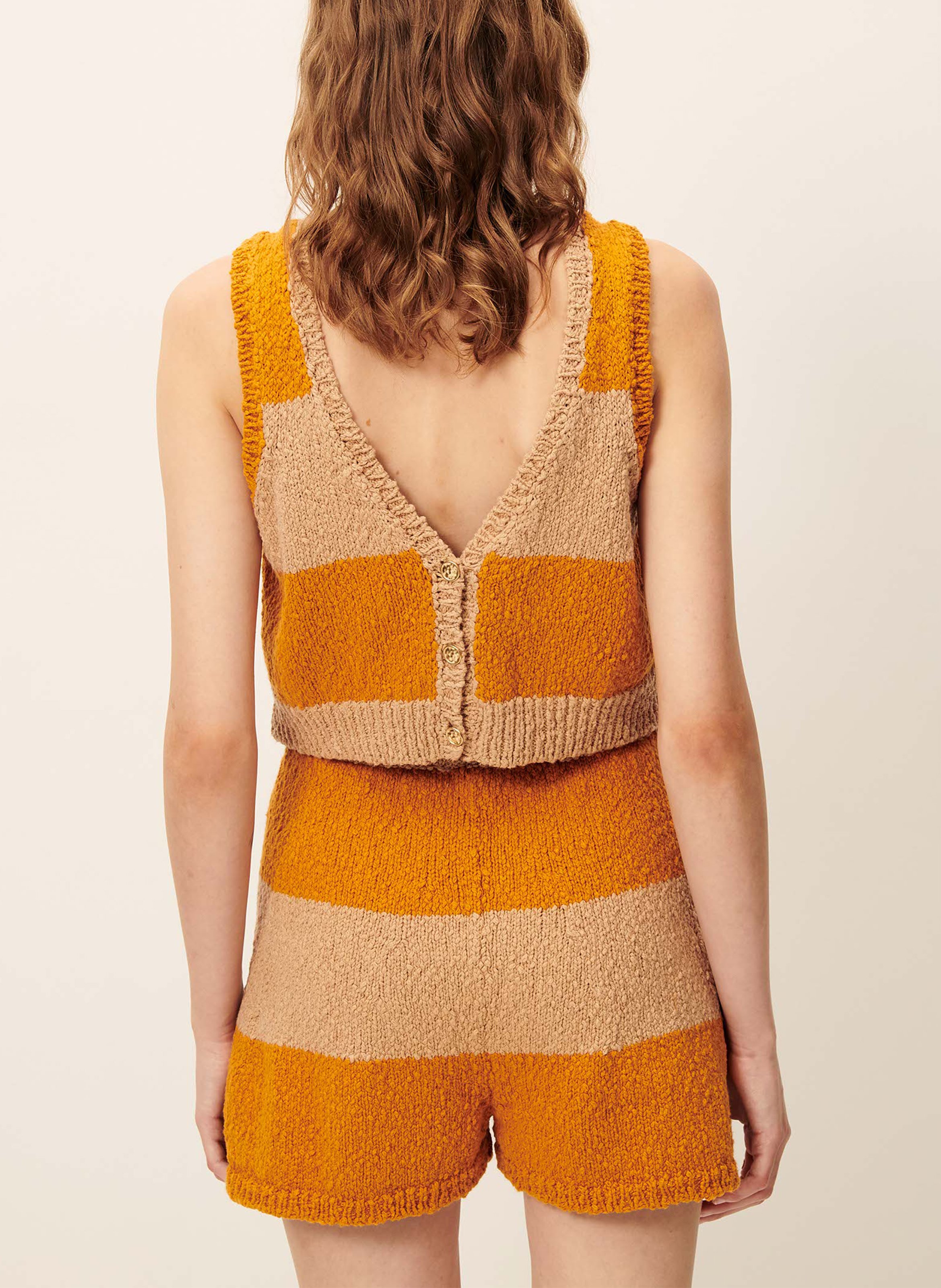 Short rayé en maille  SESSUN Orange