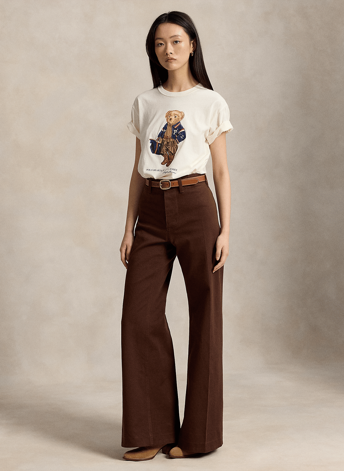 Straight-cut printed cotton T-shirt with round neck POLO RALPH LAUREN White