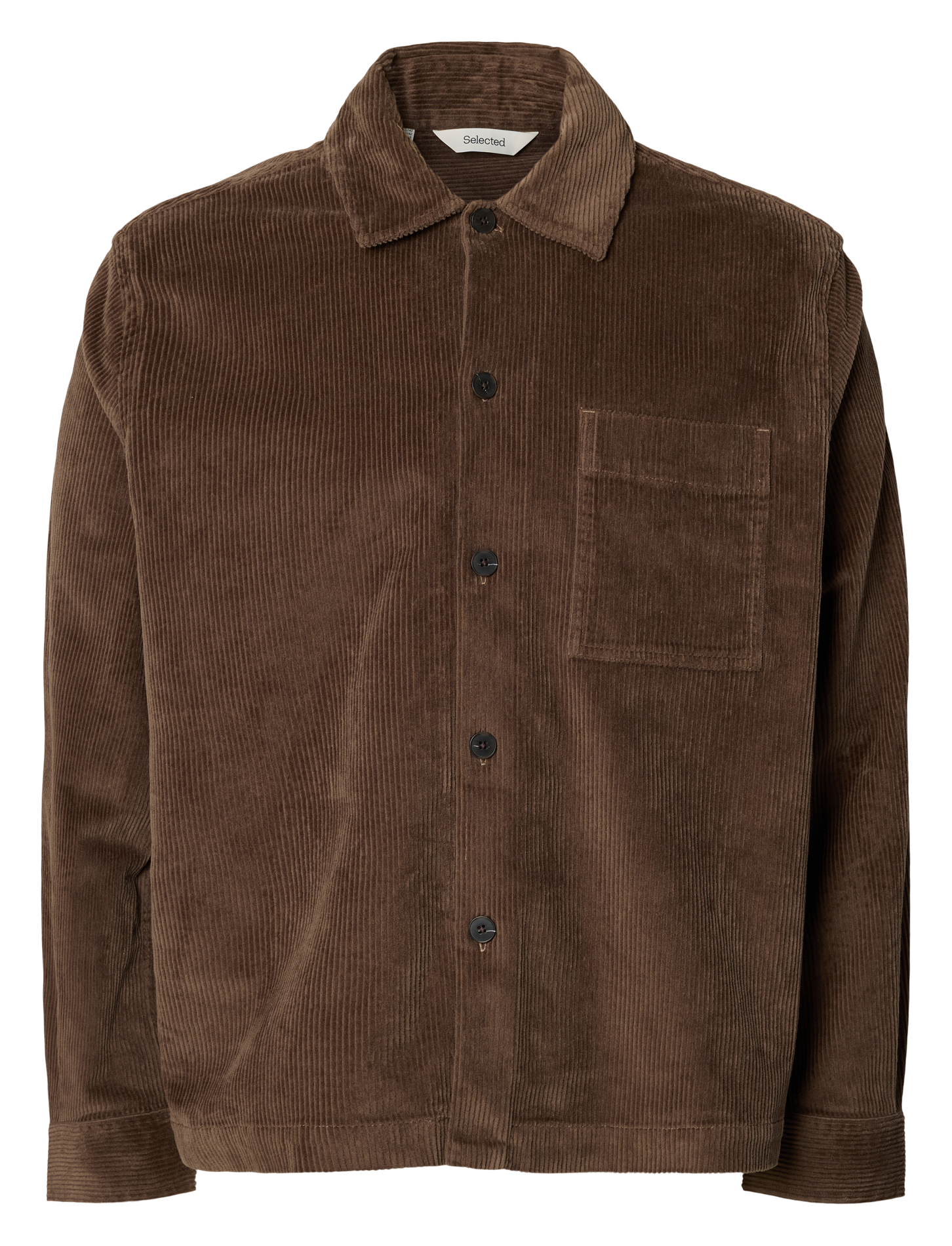 Chemise oversize en coton bio mélangé SELECTED Marron