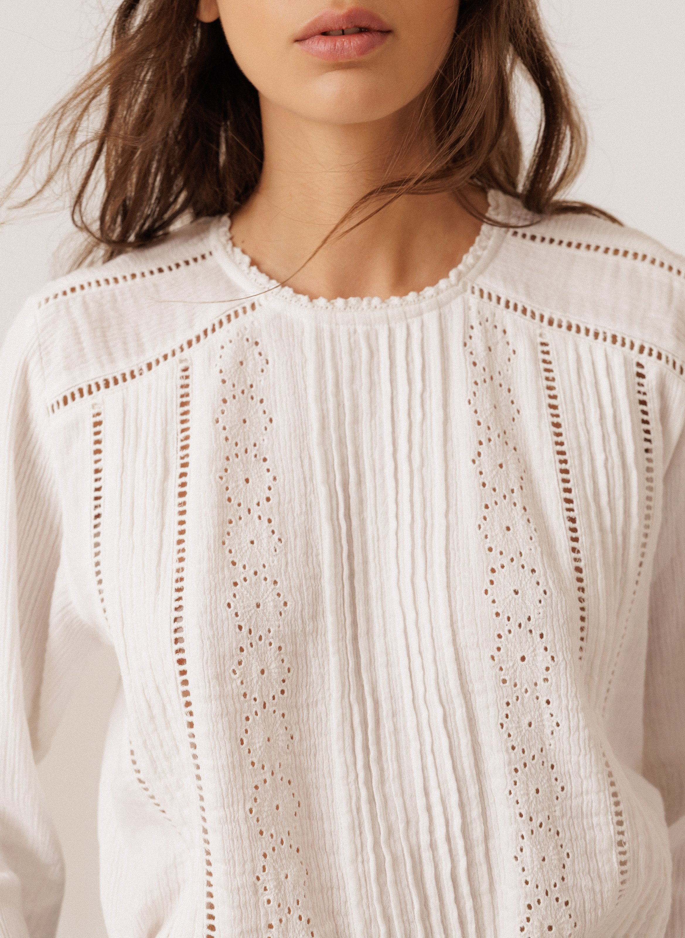 Top ample en coton INDI & COLD Blanc