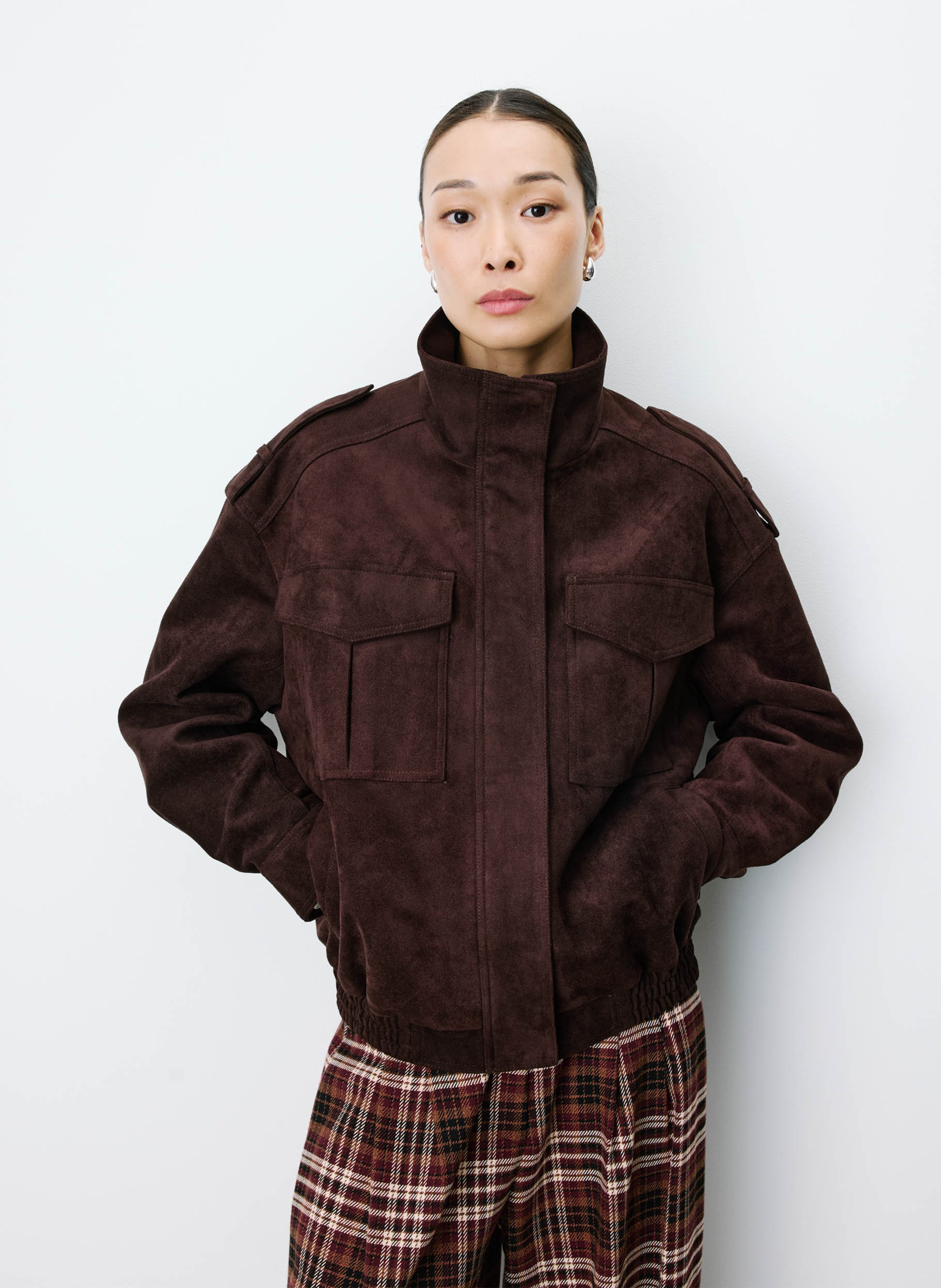 Veste oversize col montant en velours GRACE ET MILA