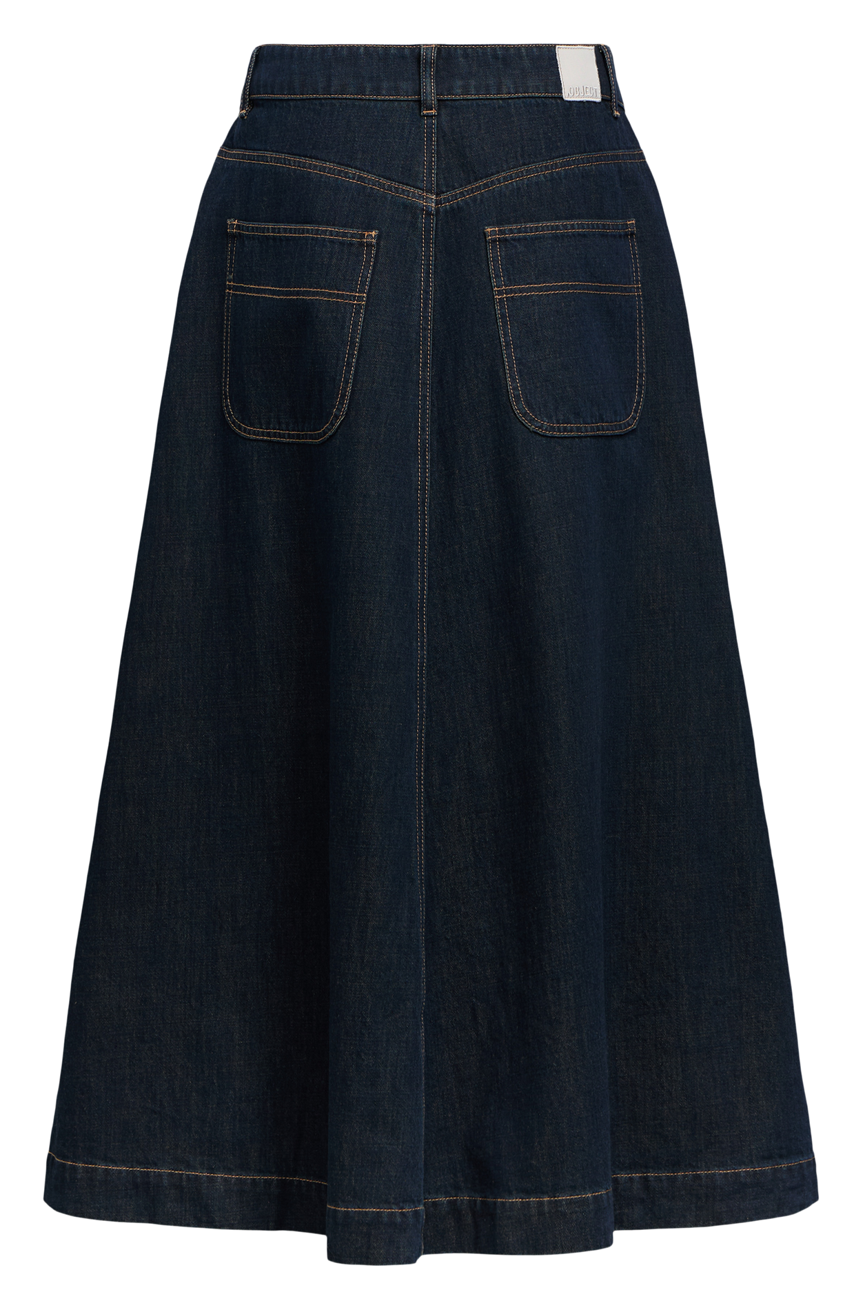 Jupe évasée jean en coton OBJECT Bleu