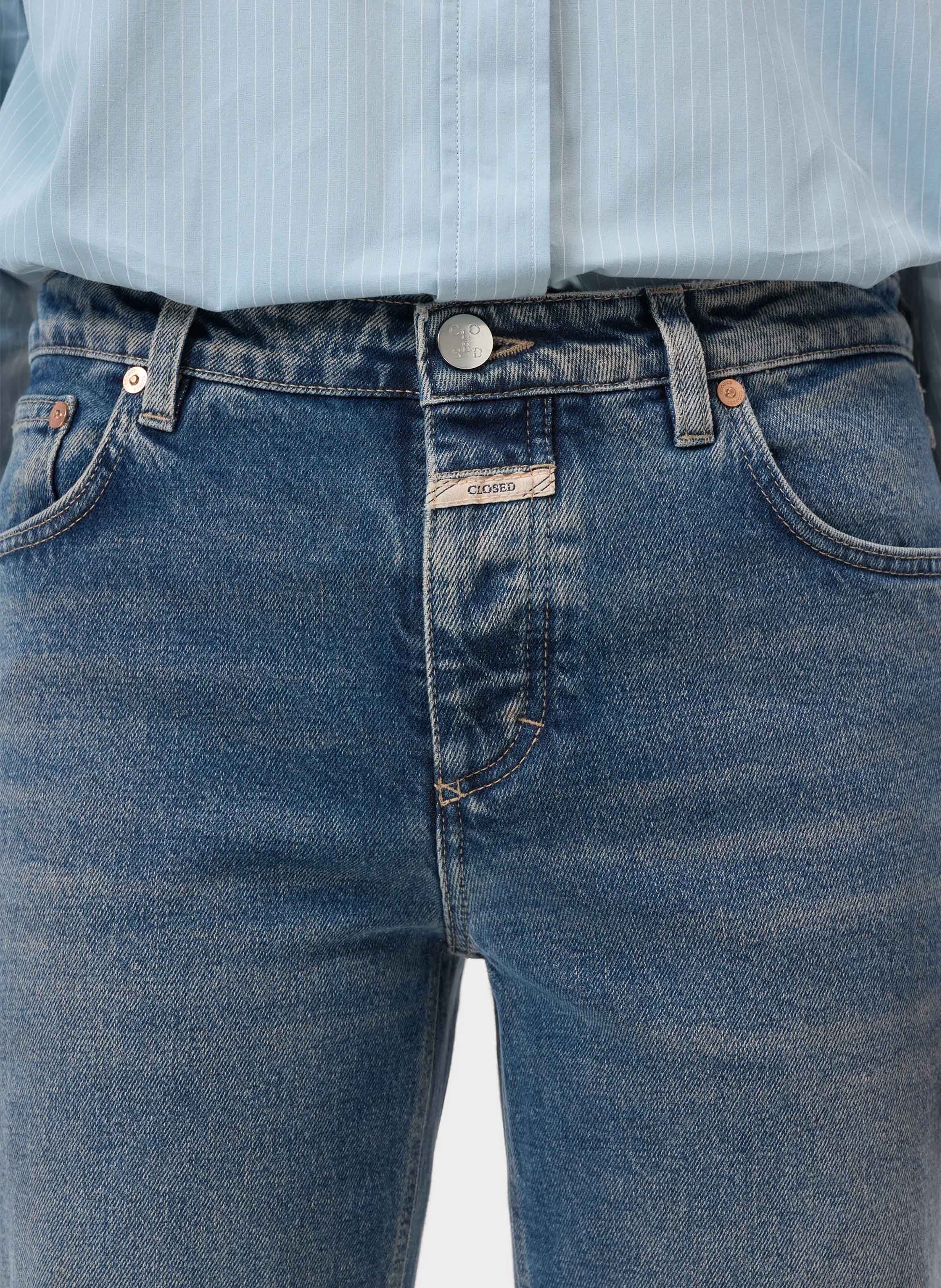 Cotton-blend straight-leg jeans CLOSED Blue