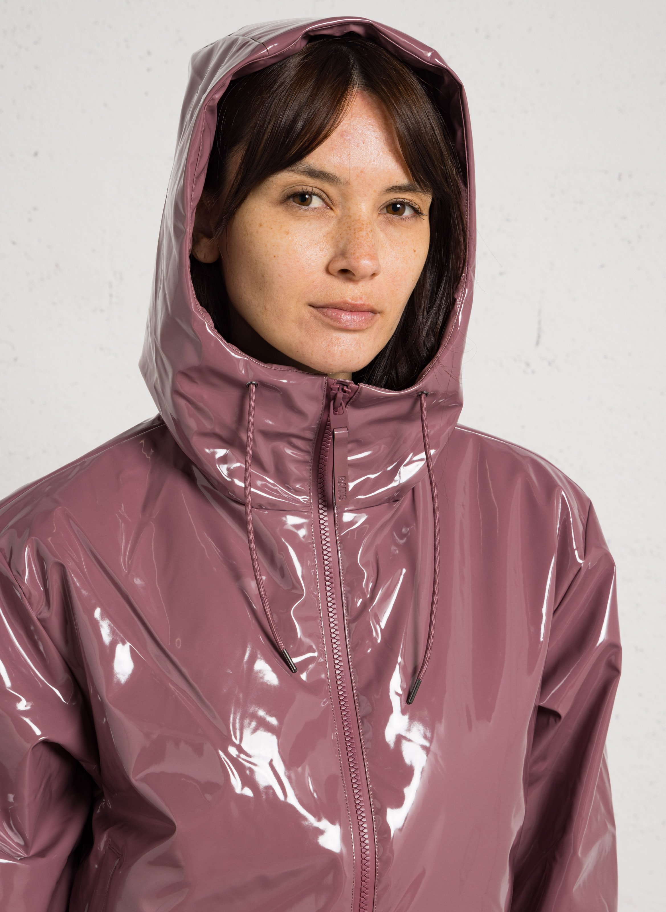 High-neck raincoat RAINS Pink