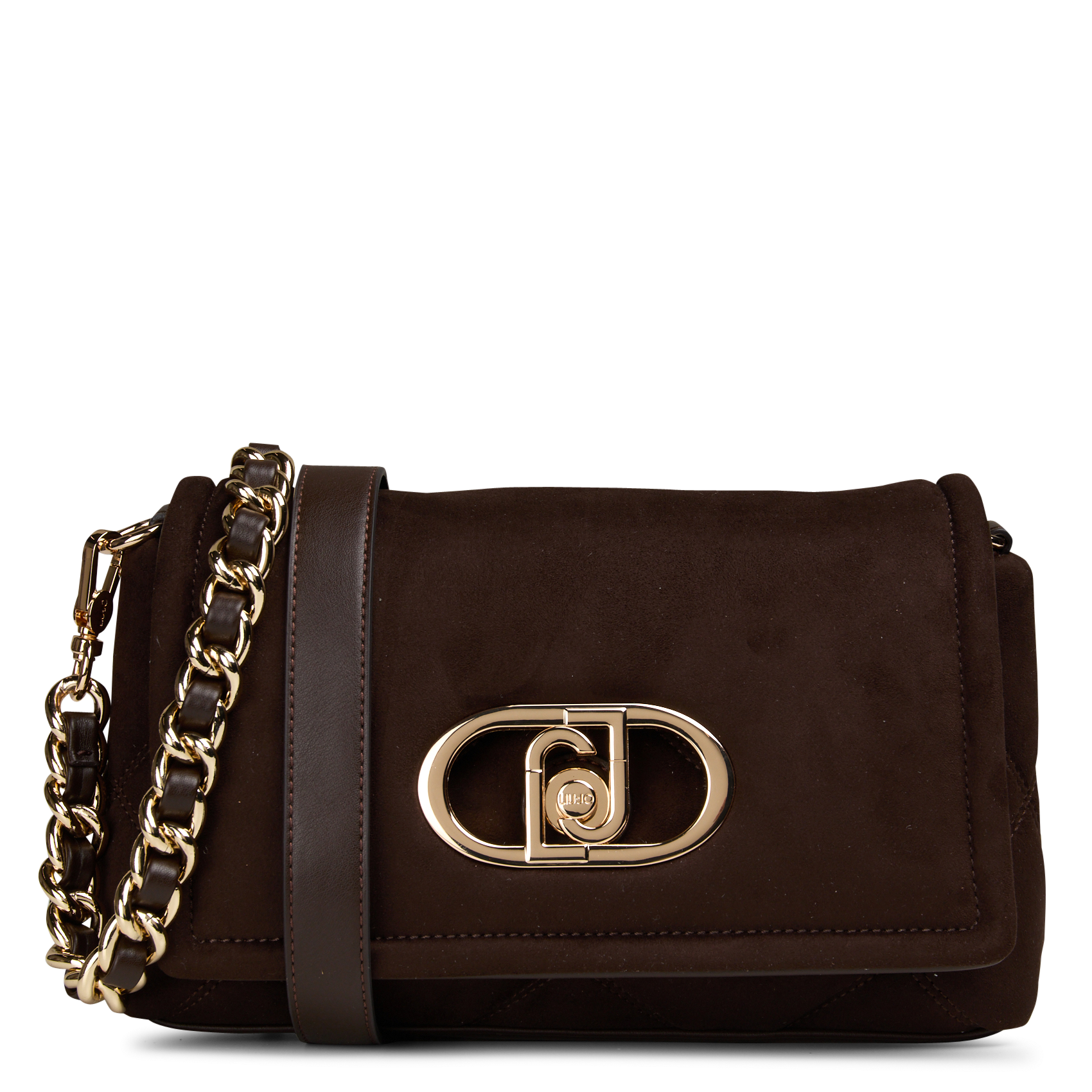 Shoulder bag in suede effect faux leather LIU JO Brown