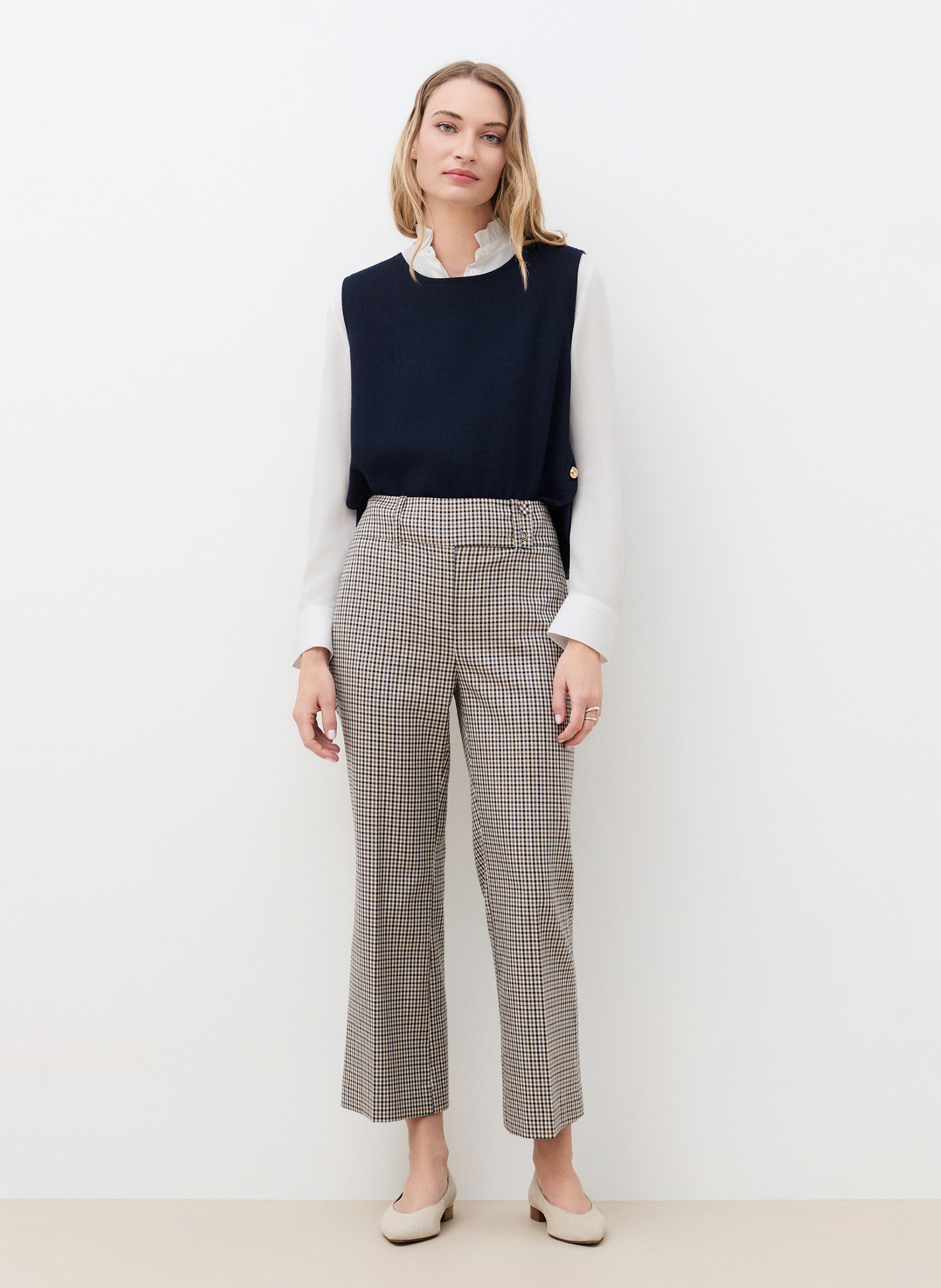 Printed cotton-blend pants CAROLL Brown