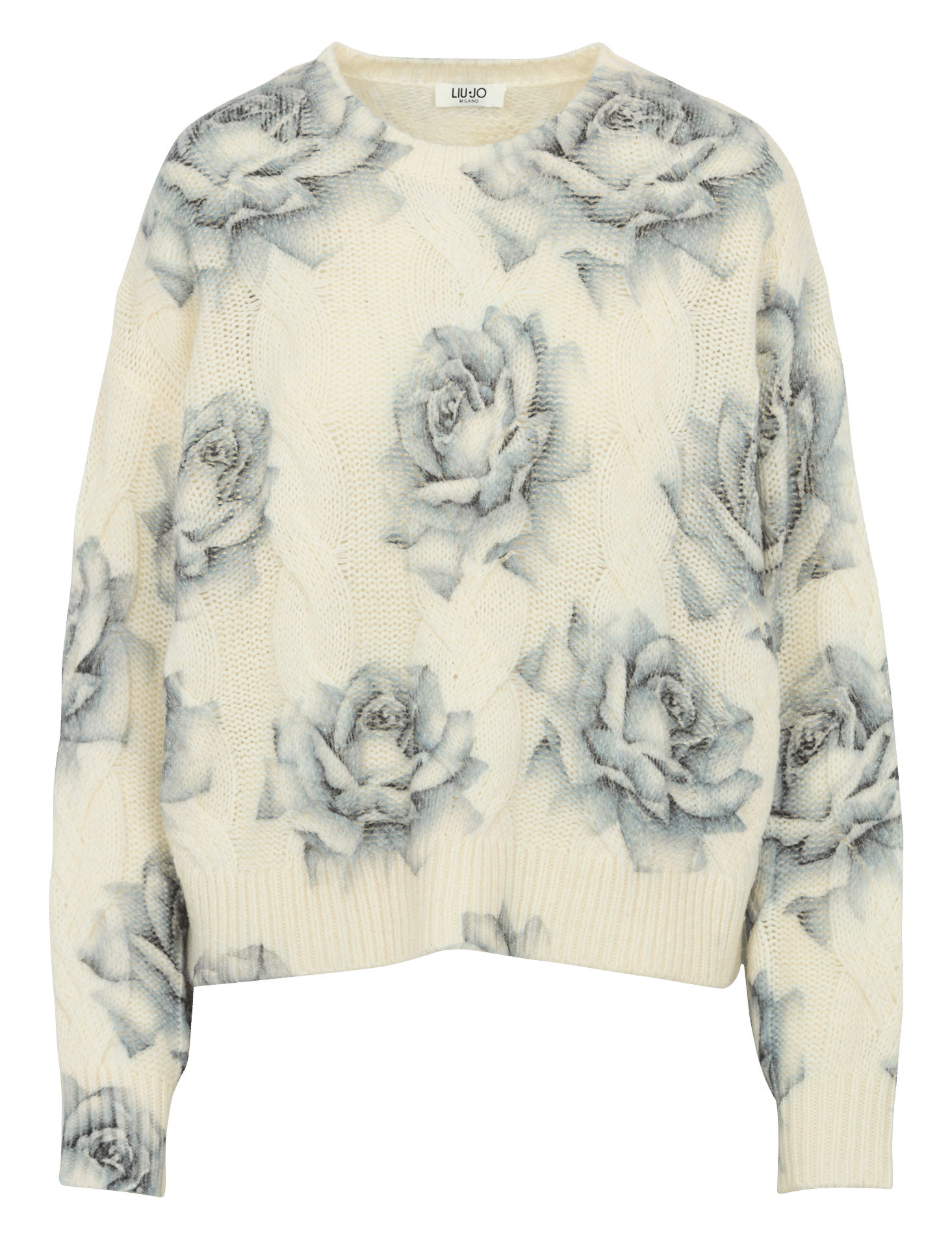 Pull col rond en laine mélangée LIU JO Gris
