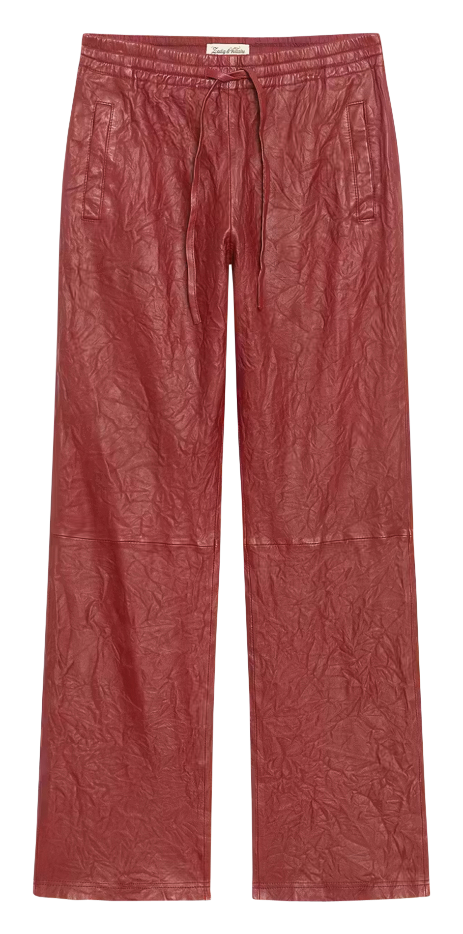 Straight leg leather 5-pocket pants ZADIG&VOLTAIRE Red