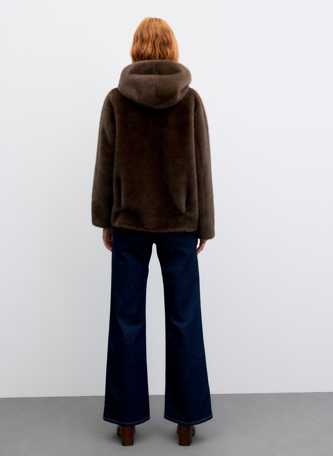 Straight coat with hood GERARD DAREL Brown