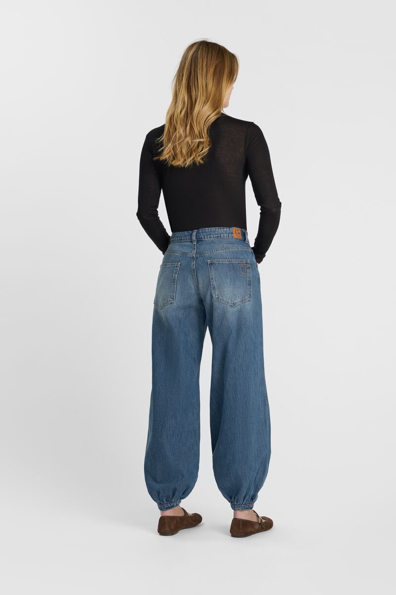 Loose jeans, wide, length 34 LE TEMPS DES CERISES Blue