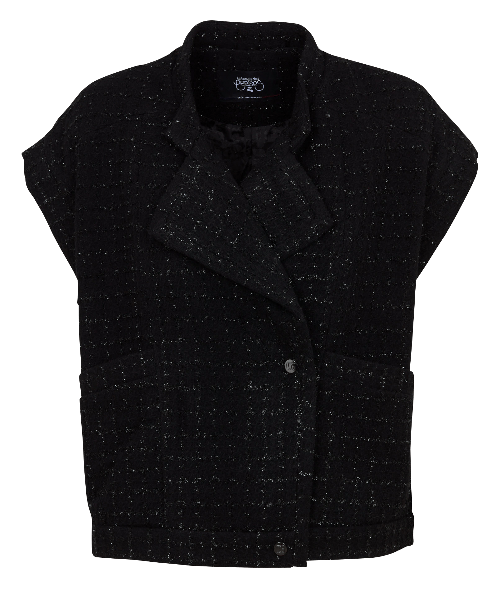 Veste sans manches ample LE TEMPS DES CERISES Noir