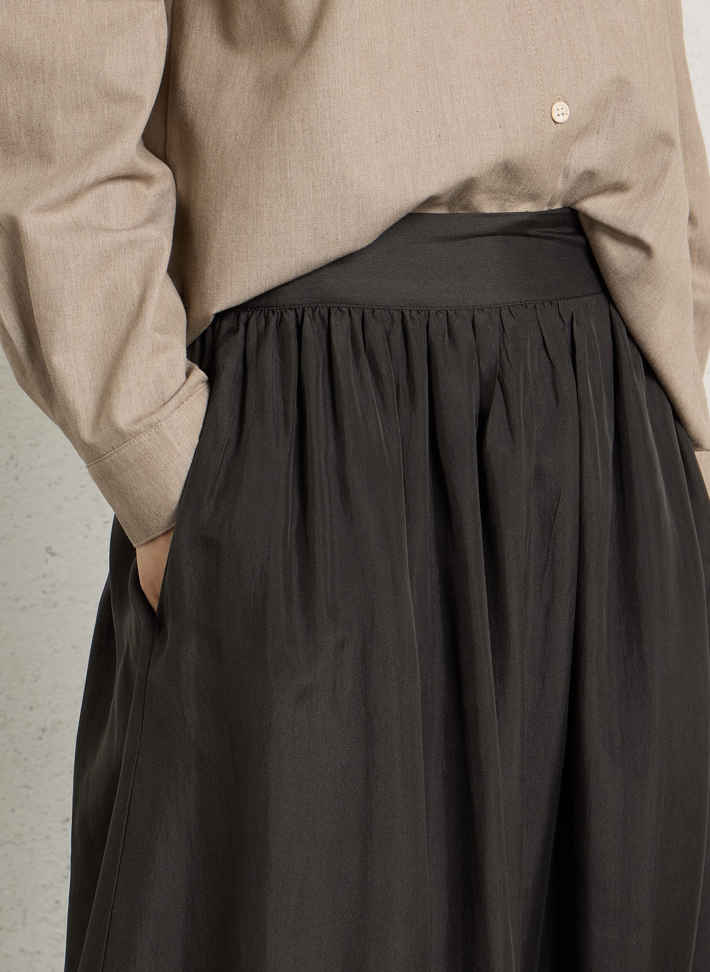 Jupe longue imprimée en coton  BELLEPIECE Gris