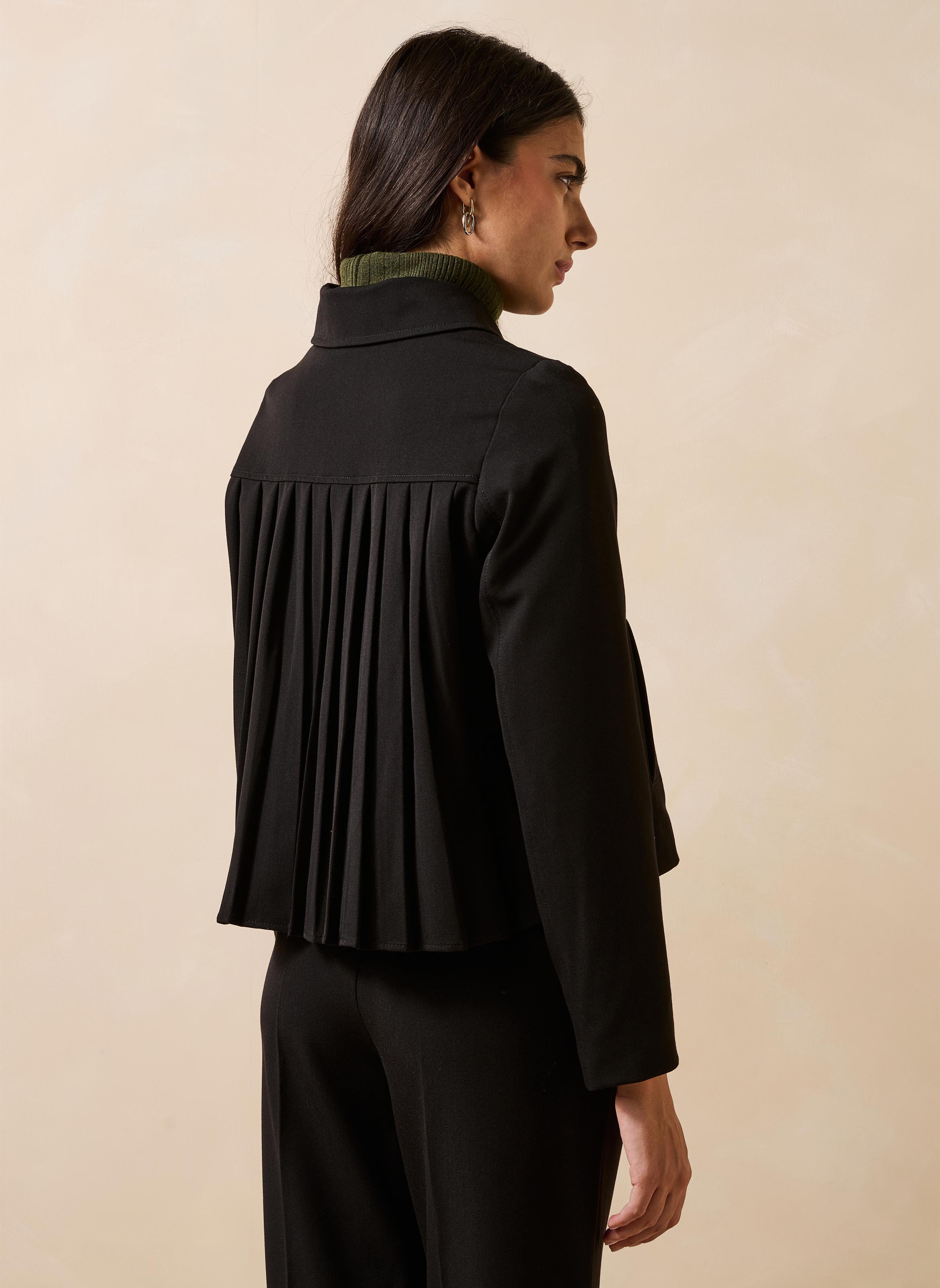 Straight-cut jacket with classic collar LA FEE MARABOUTEE Black