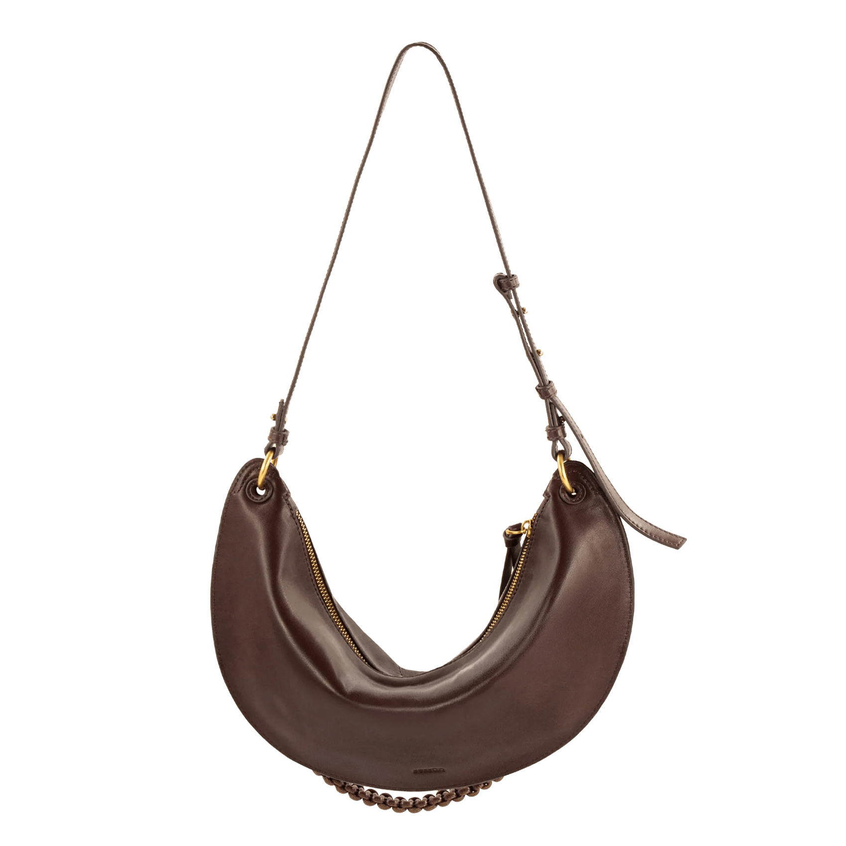 Sac hobo avec détails de surpiqûres en cuir SESSUN Marron