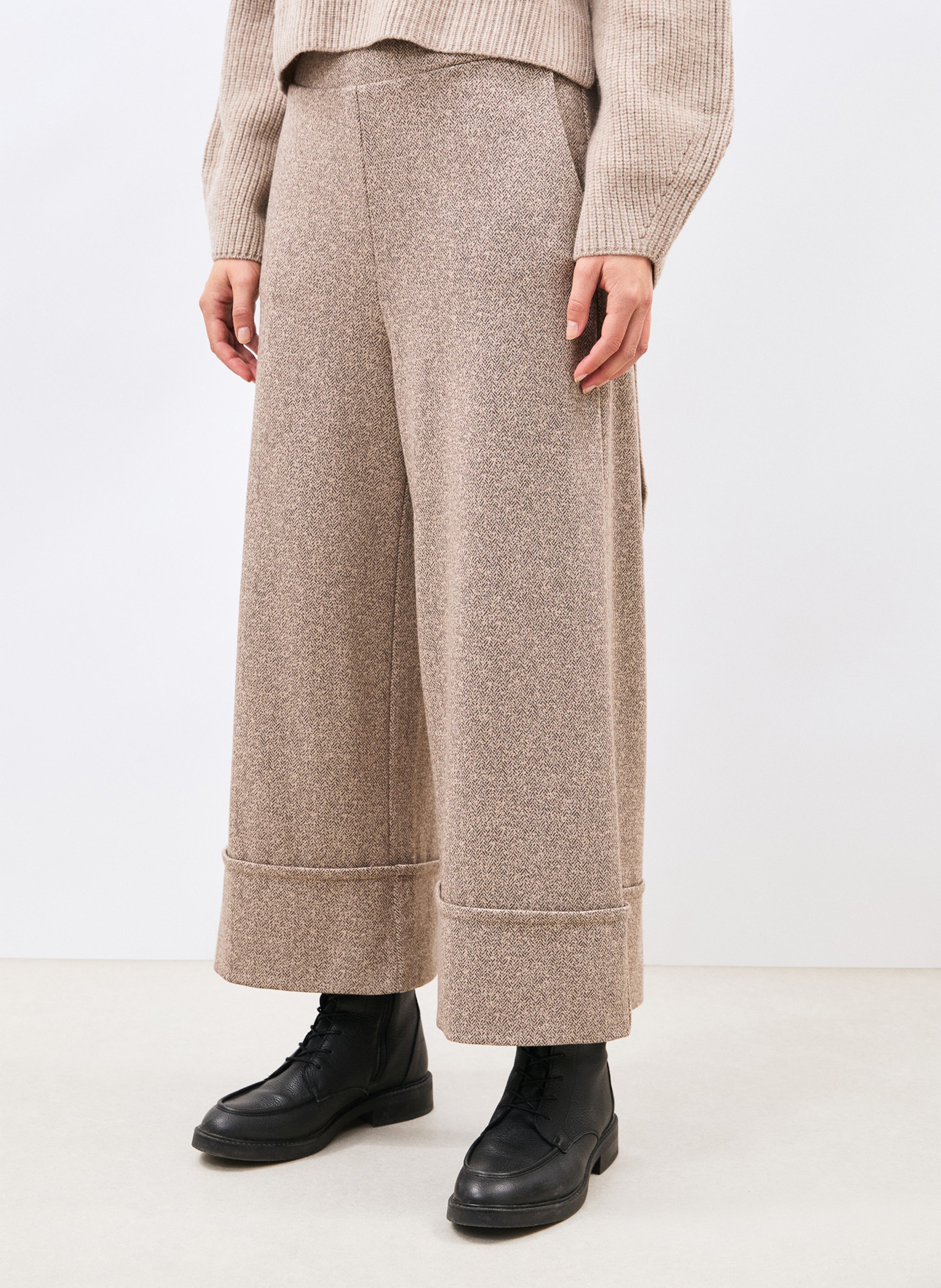 Pantalon large 7/8ème ceinturé  HUMILITY Beige